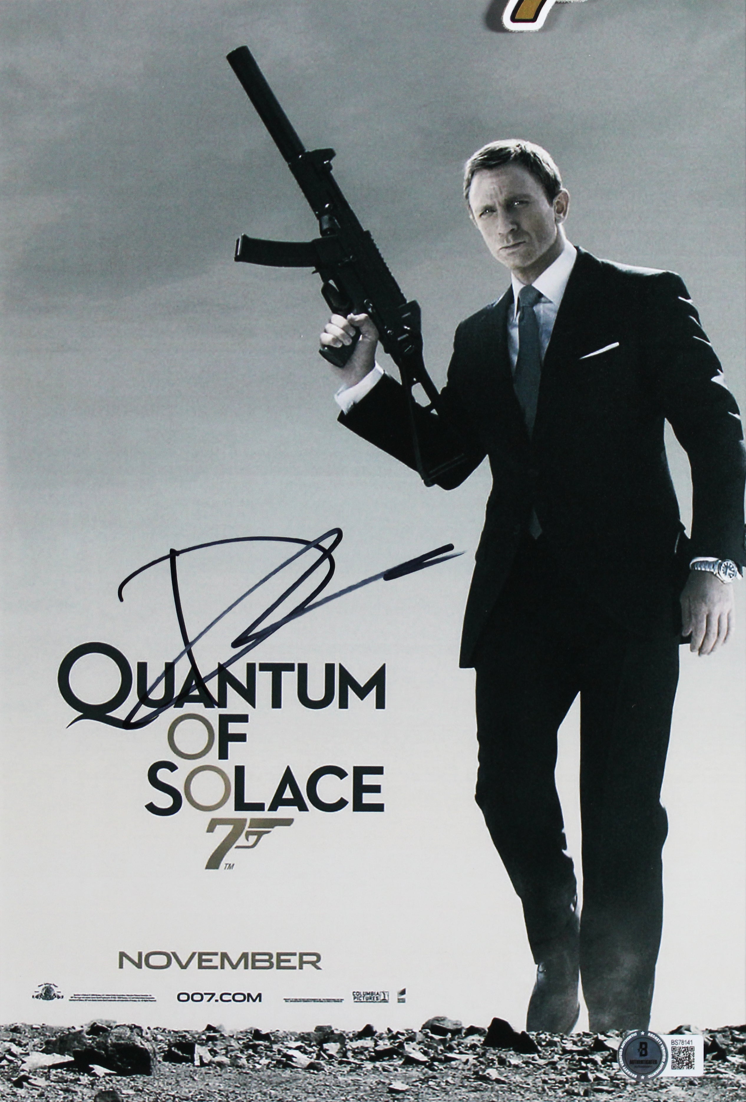 Daniel Craig Quantum of Solace Authentic Signed 11x14 Framed Photo BAS #BS78141