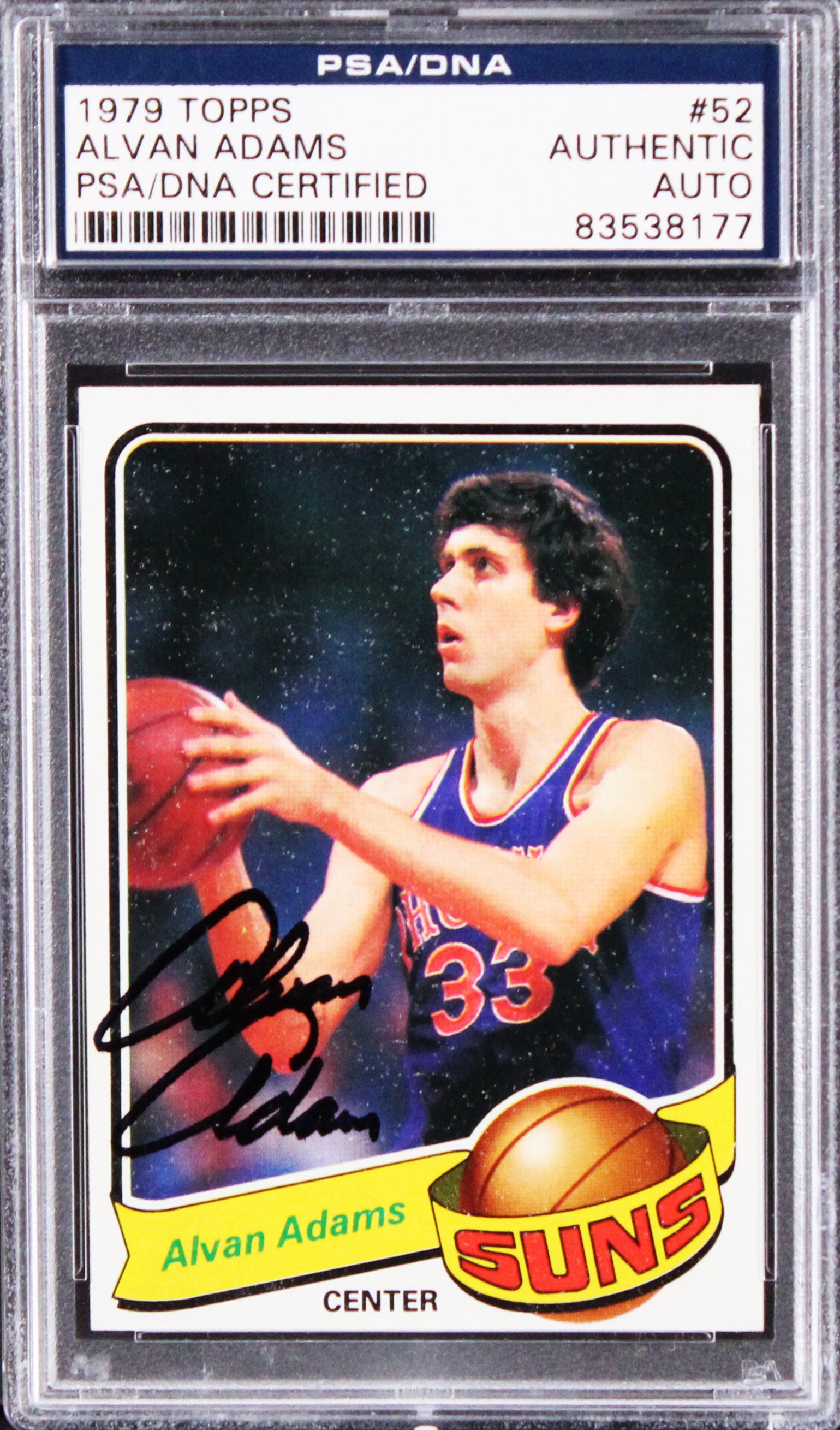 Suns Alvan Adams Authentic Signed 1979 Topps #52 Card PSA/DNA Slabbed 2