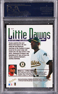 Athletics Miguel Tejada Signed 1998 Skybox Dugout Axcess #98 Card PSA/DNA Slab