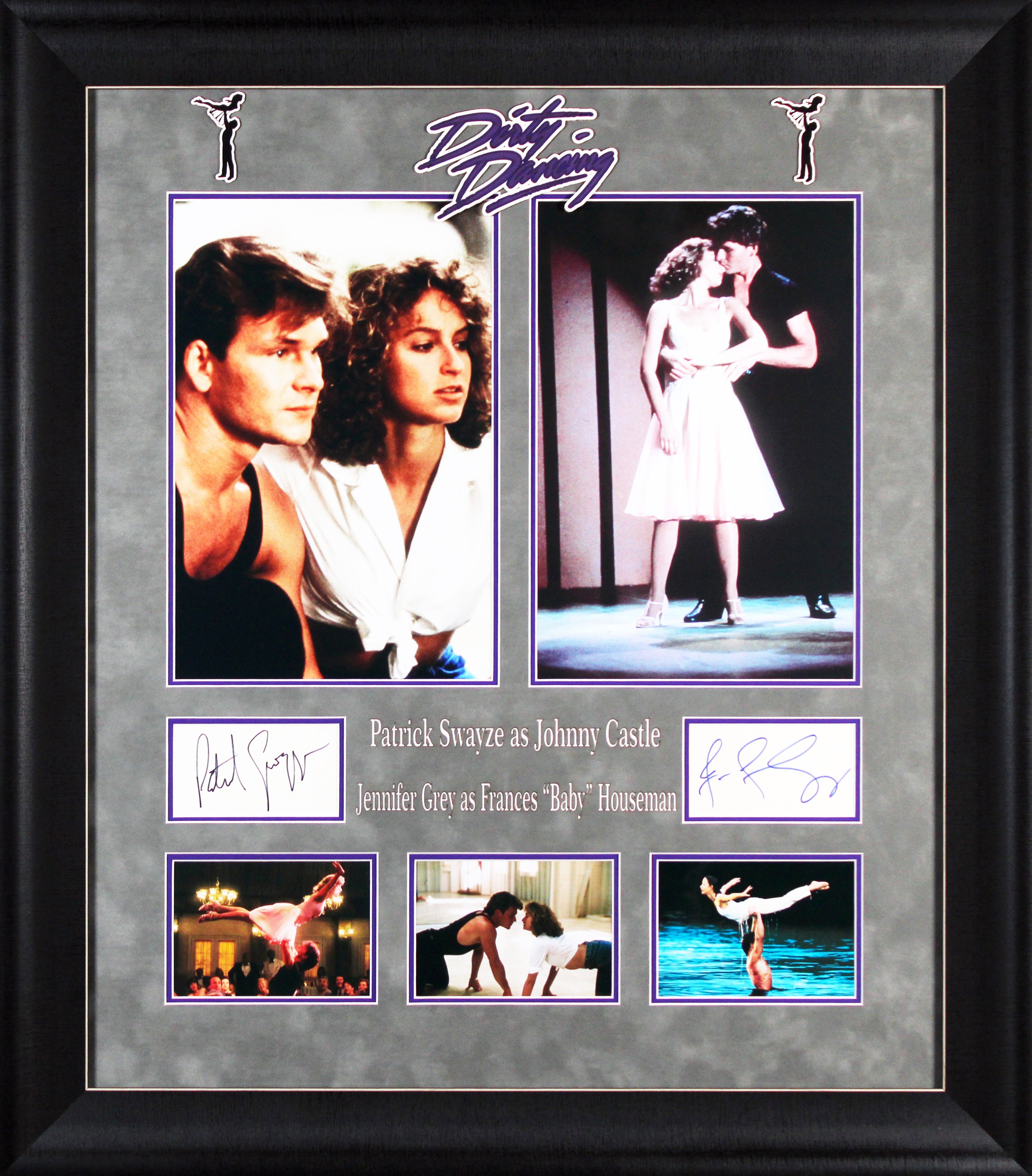 Patrick Swayze & Jennifer Grey Dirty Dancing Signed Framed Display BAS #AD04885