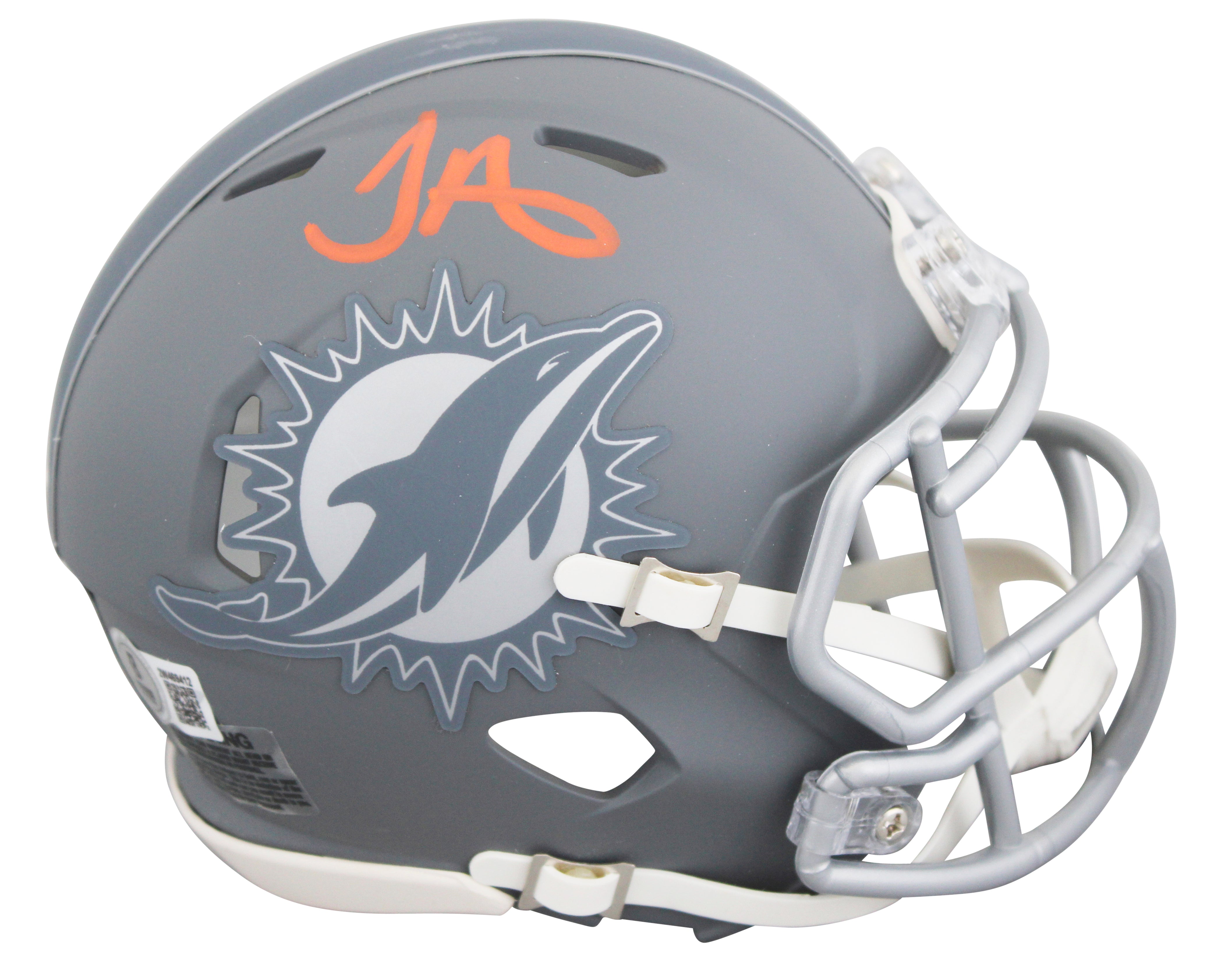 Dolphins Tyreek Hill Authentic Signed Slate Speed Mini Helmet BAS Wit #2W469412