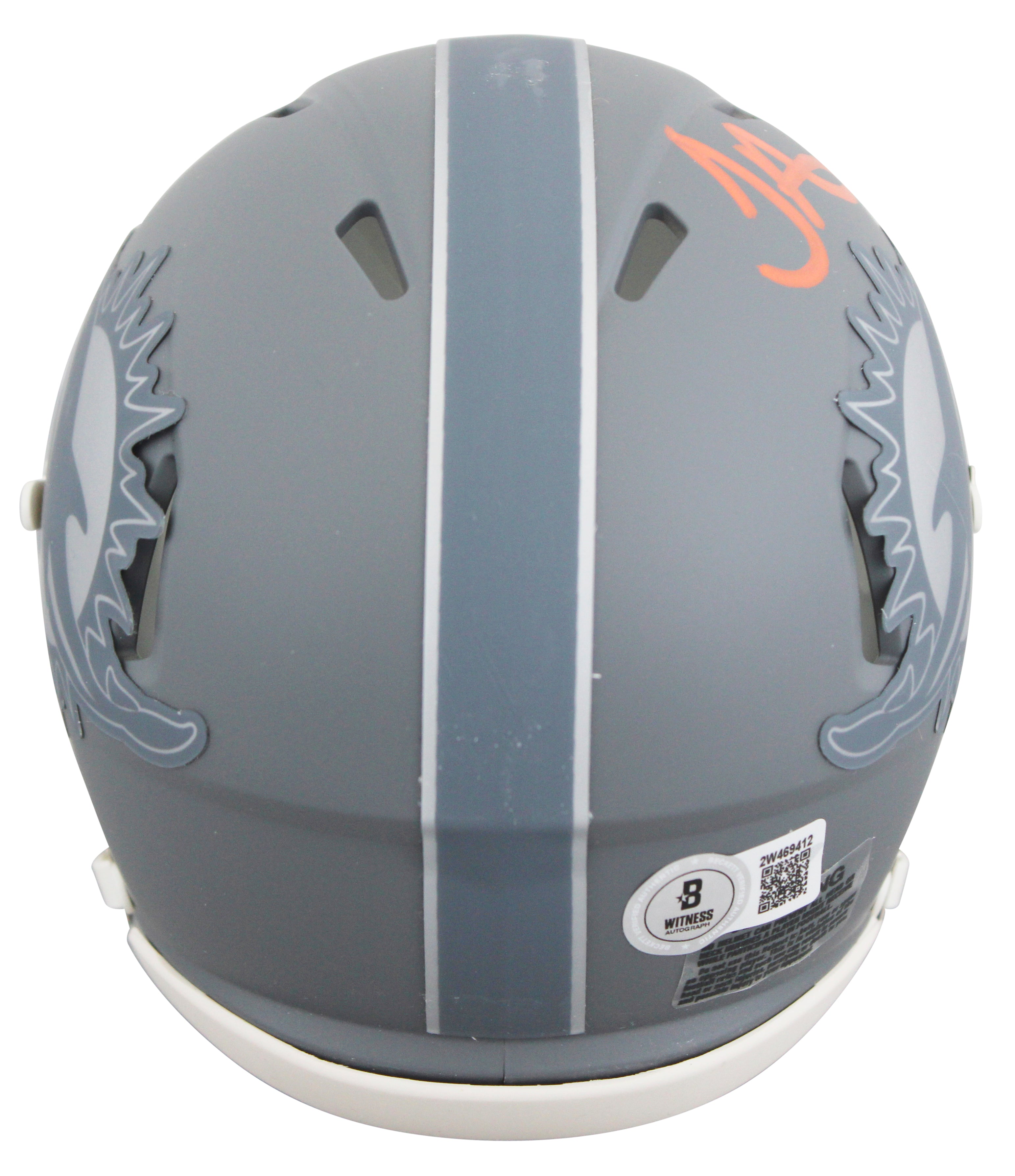 Dolphins Tyreek Hill Authentic Signed Slate Speed Mini Helmet BAS Wit #2W469412