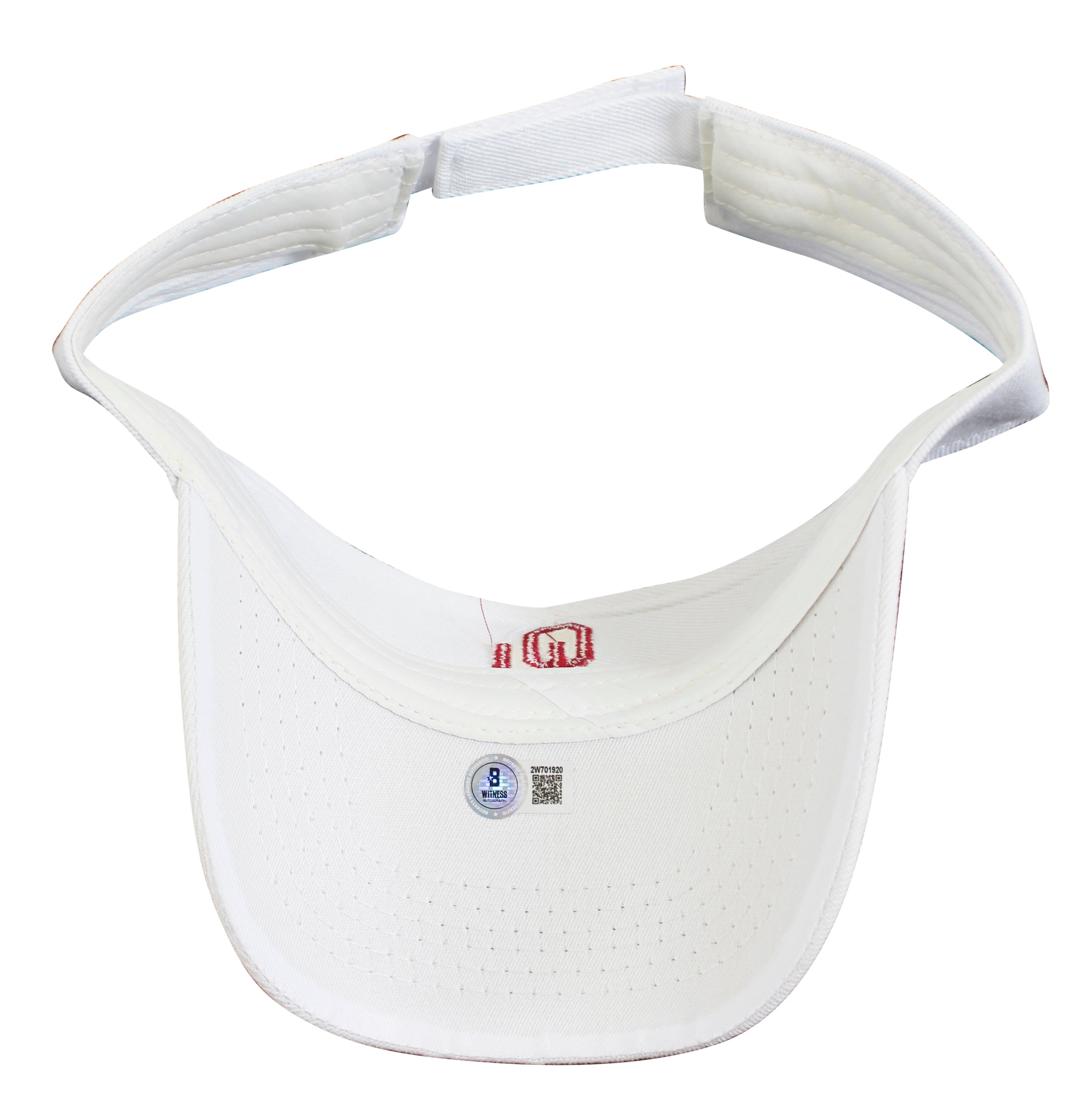 Oklahoma Bob Stoops Authentic Signed White Visor Autographed BAS Witnessed