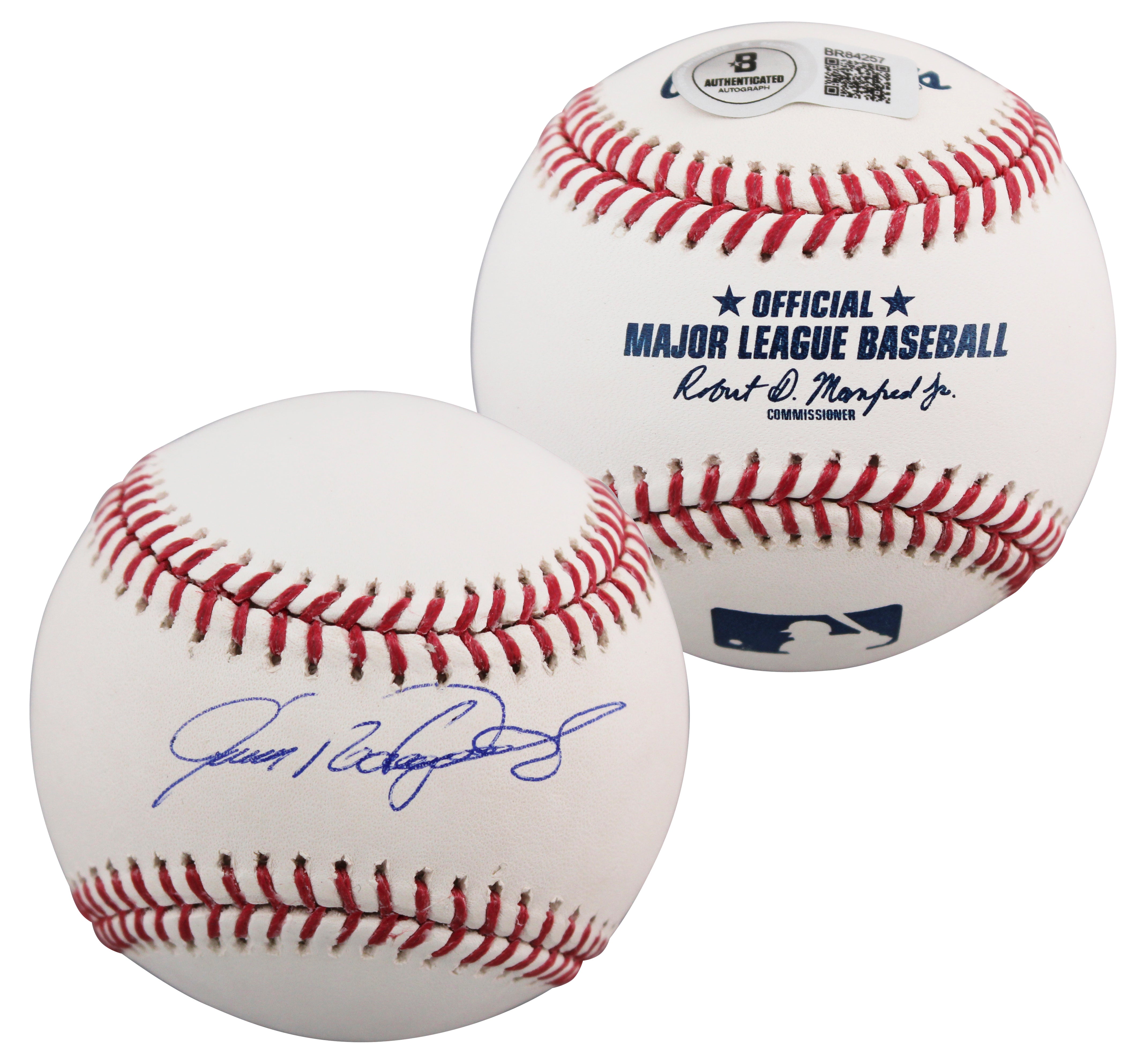 Rangers Ivan Rodriguez Authentic Signed Manfred Oml Baseball BAS #BR84257