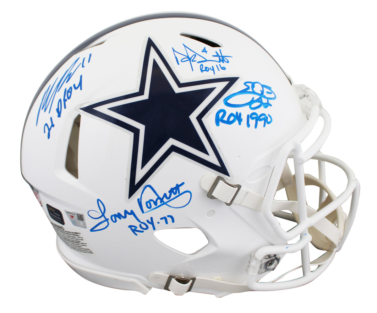 Cowboys (4) Smith Prescott +2 Signed 22 Alt F/S Speed Proline Helmet W/ Case BAS