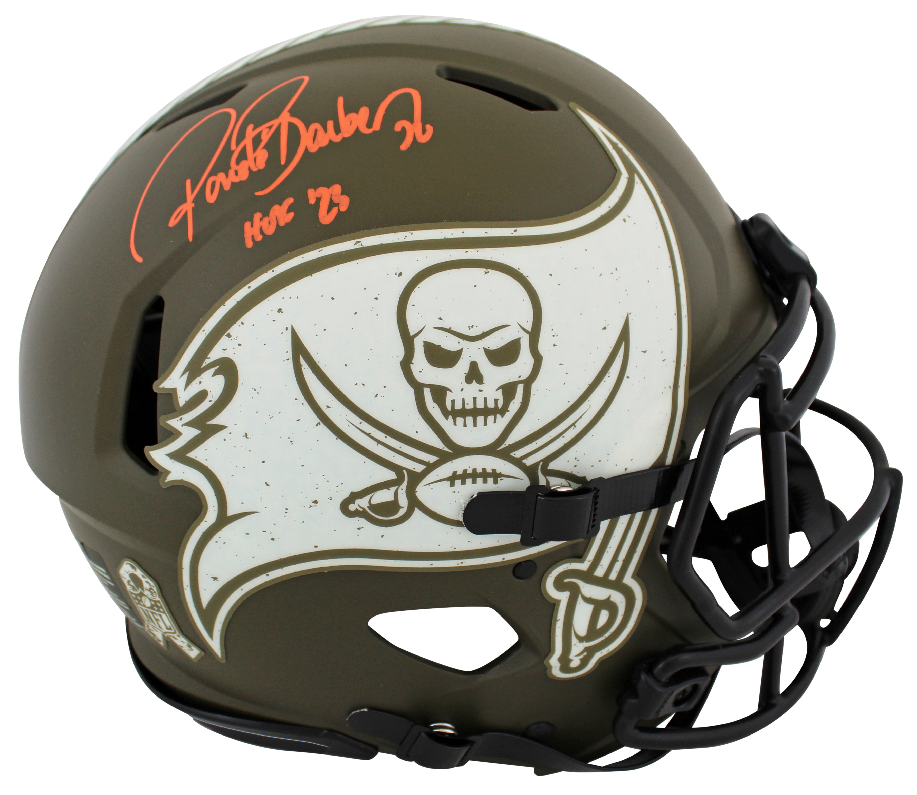 Buccaneers Ronde Barber "HOF 23" Signed STS F/S Speed Proline Helmet W/ Case BAS