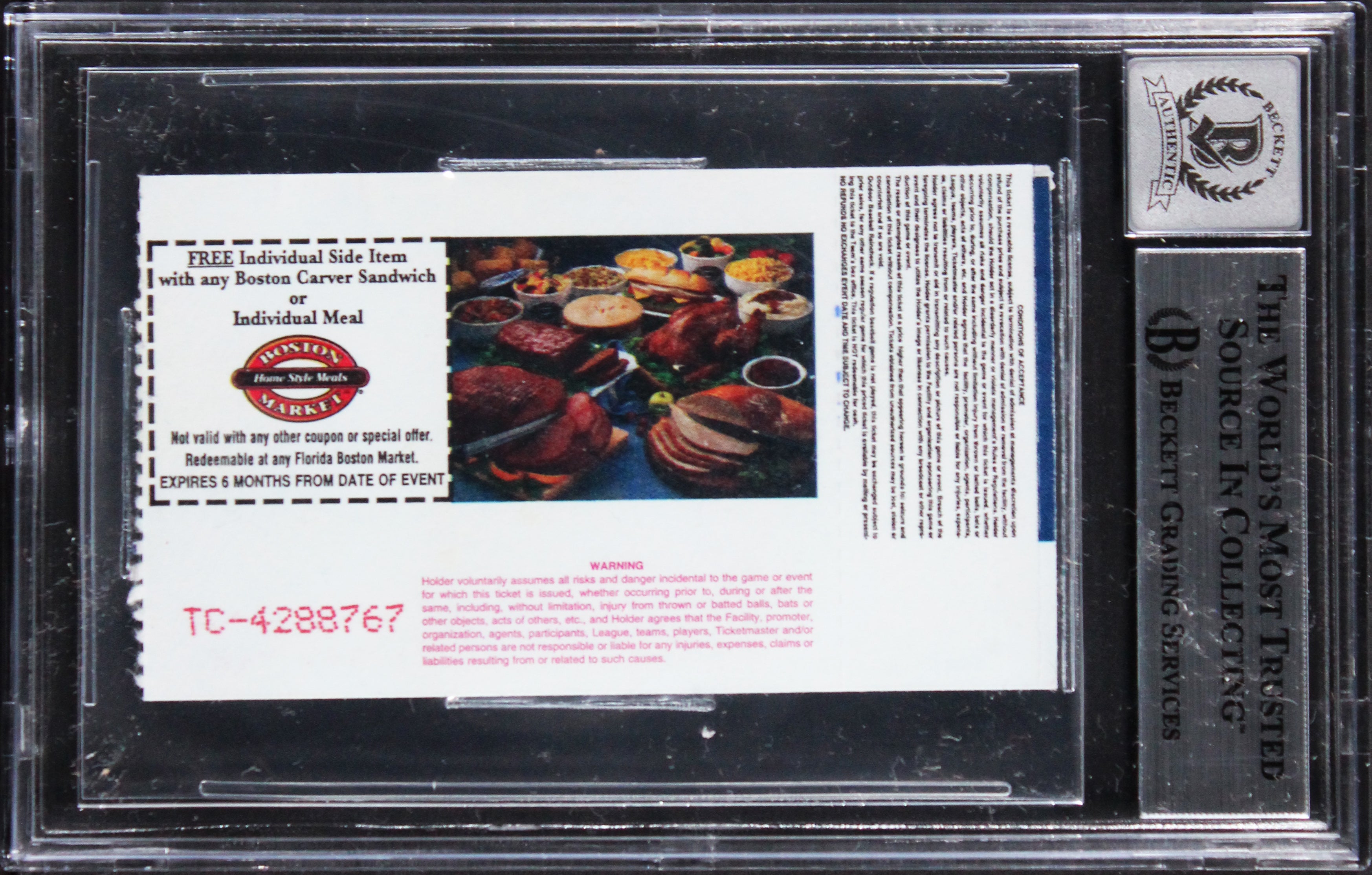 Shaq & Magic Signed 1996 Magic VS Lakers Ticket Stub Auto 10! BAS Slabbed