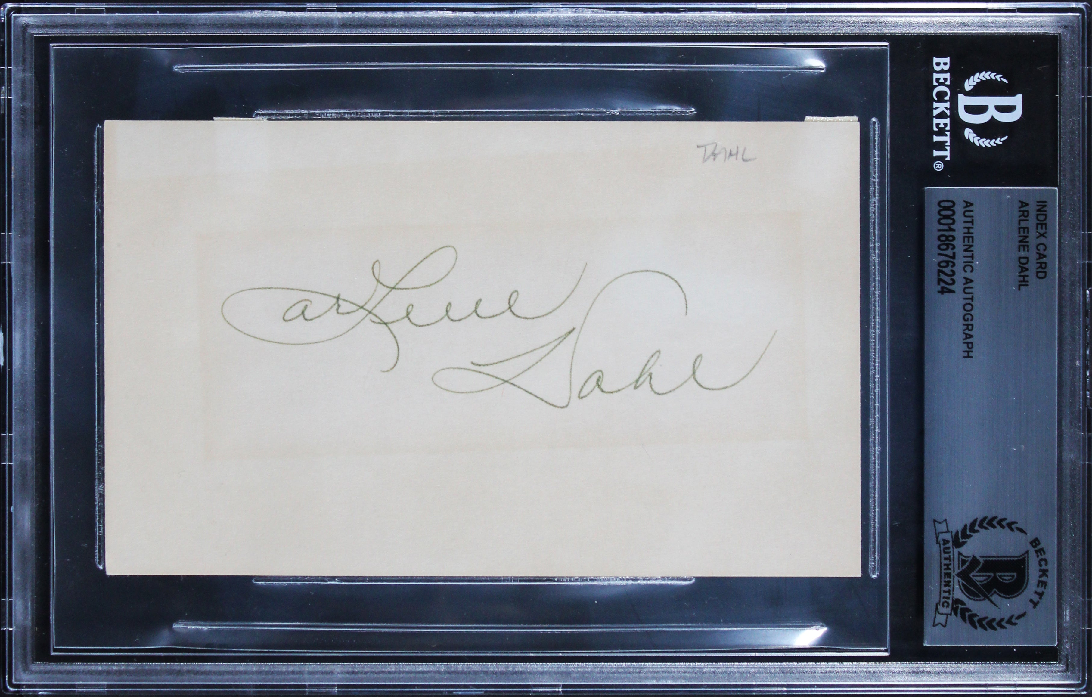 Arlene Dahl Wicked as They Come Authentic Signed 3x5 Index Card BAS Slabbed