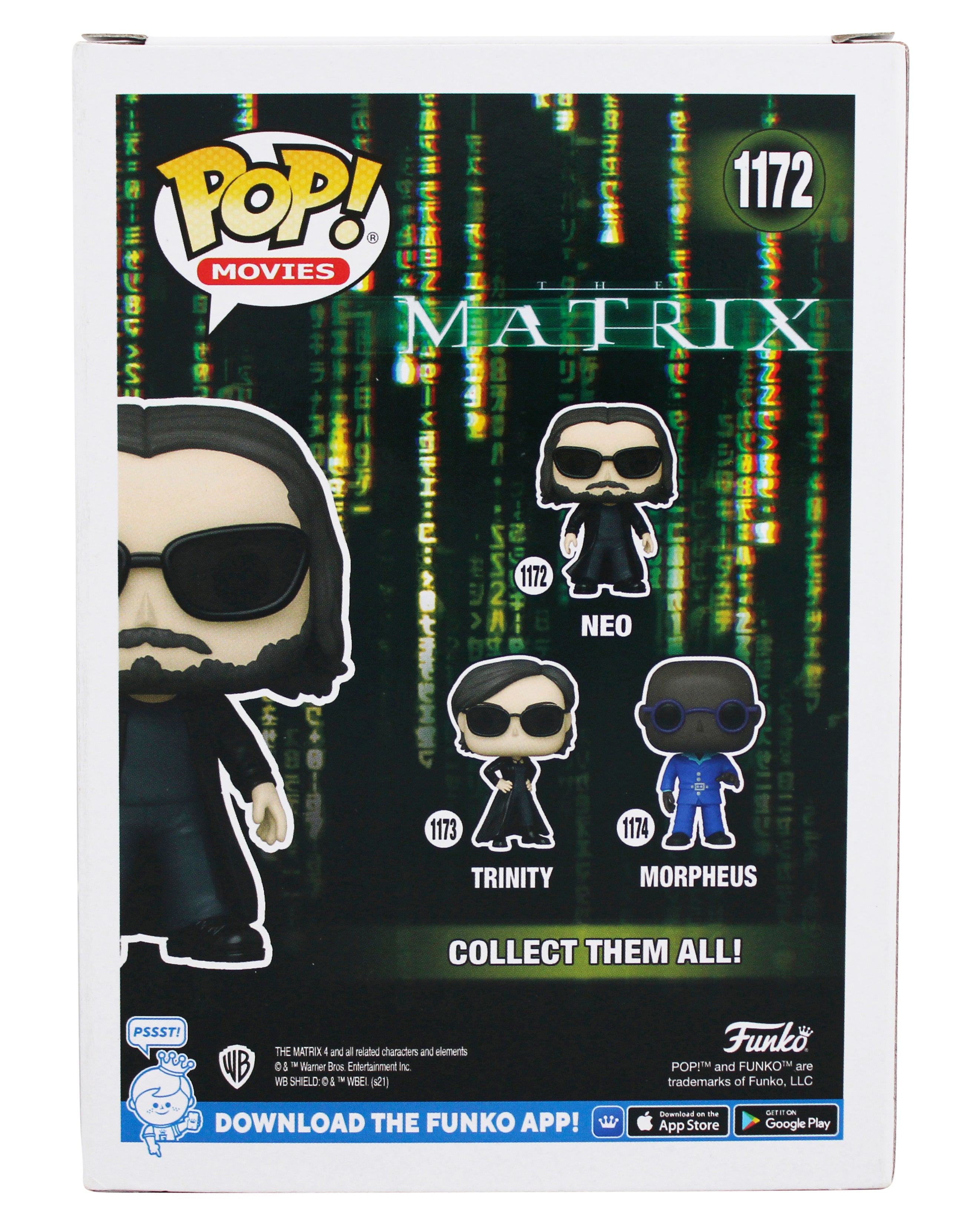 Keanu Reeves The Matrix Signed Neo #1172 Funko Pop Vinyl Figure JSA #AN36367
