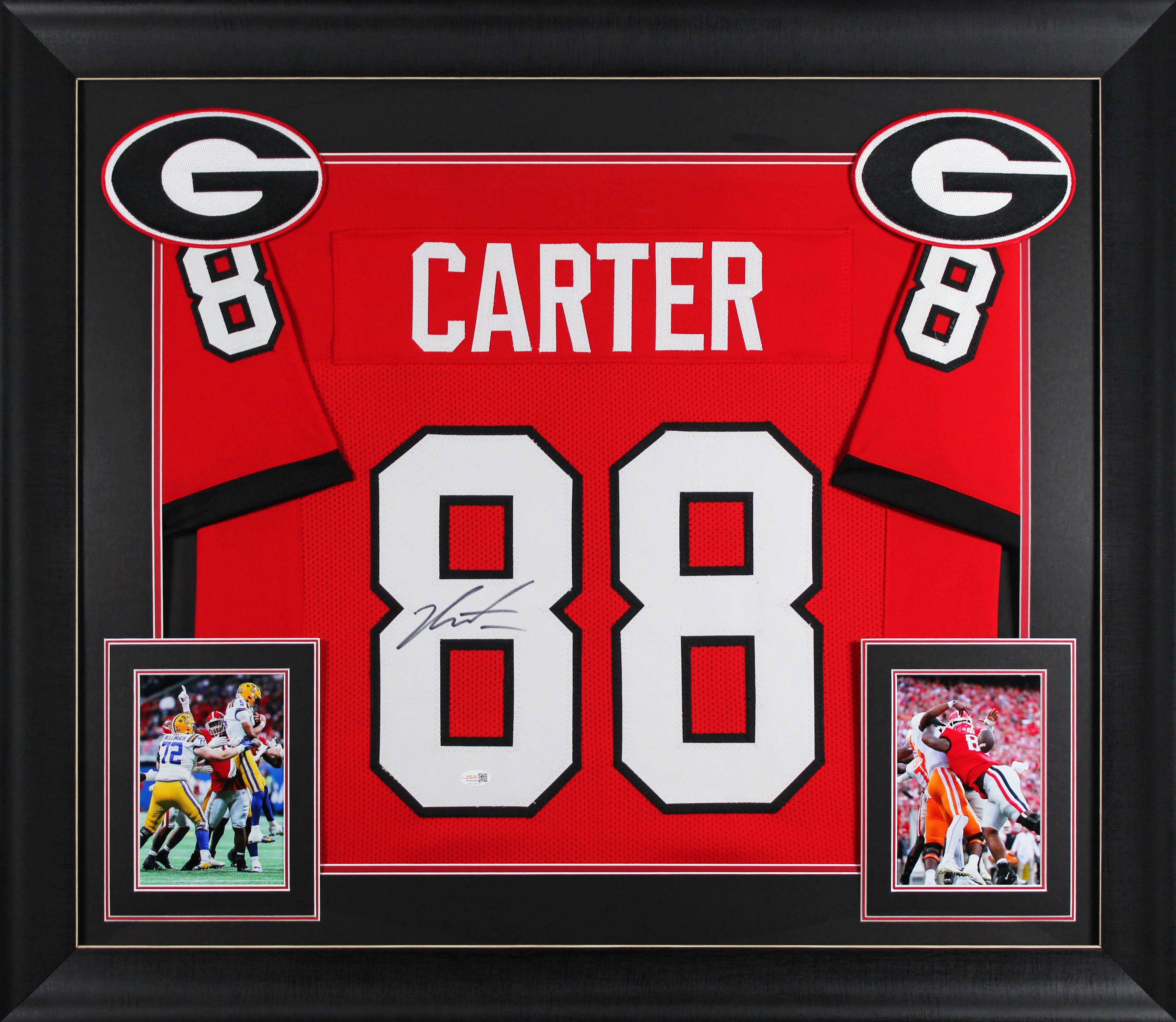 Georgia Jalen Carter Authentic Signed Red Pro Style Framed Jersey JSA Witness