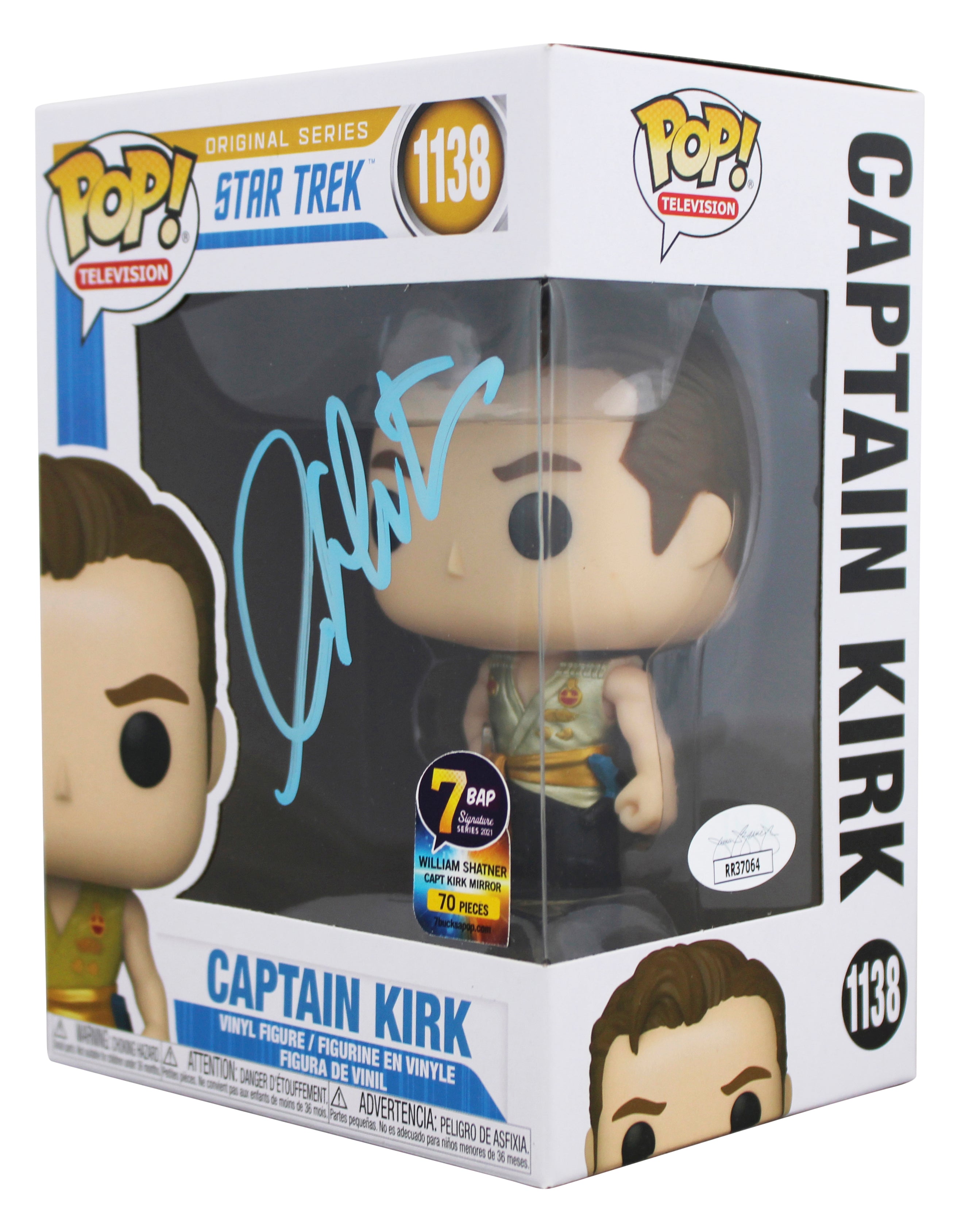 William Shatner Star Trek Signed Captain Kirk #1138 Funko Pop Vinyl Figure JSA