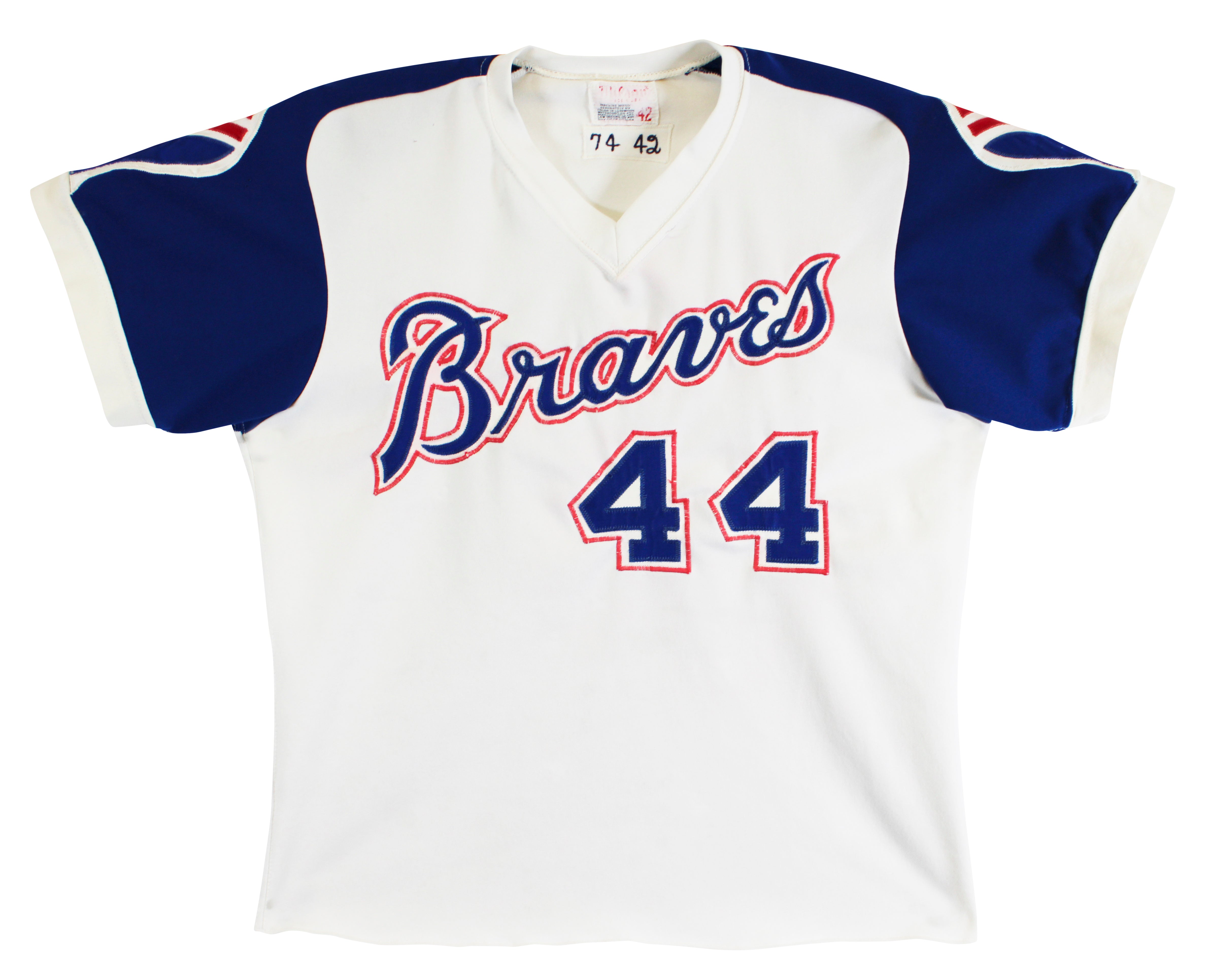Braves Hank Aaron White Wilson Size 42 Jersey Un-signed