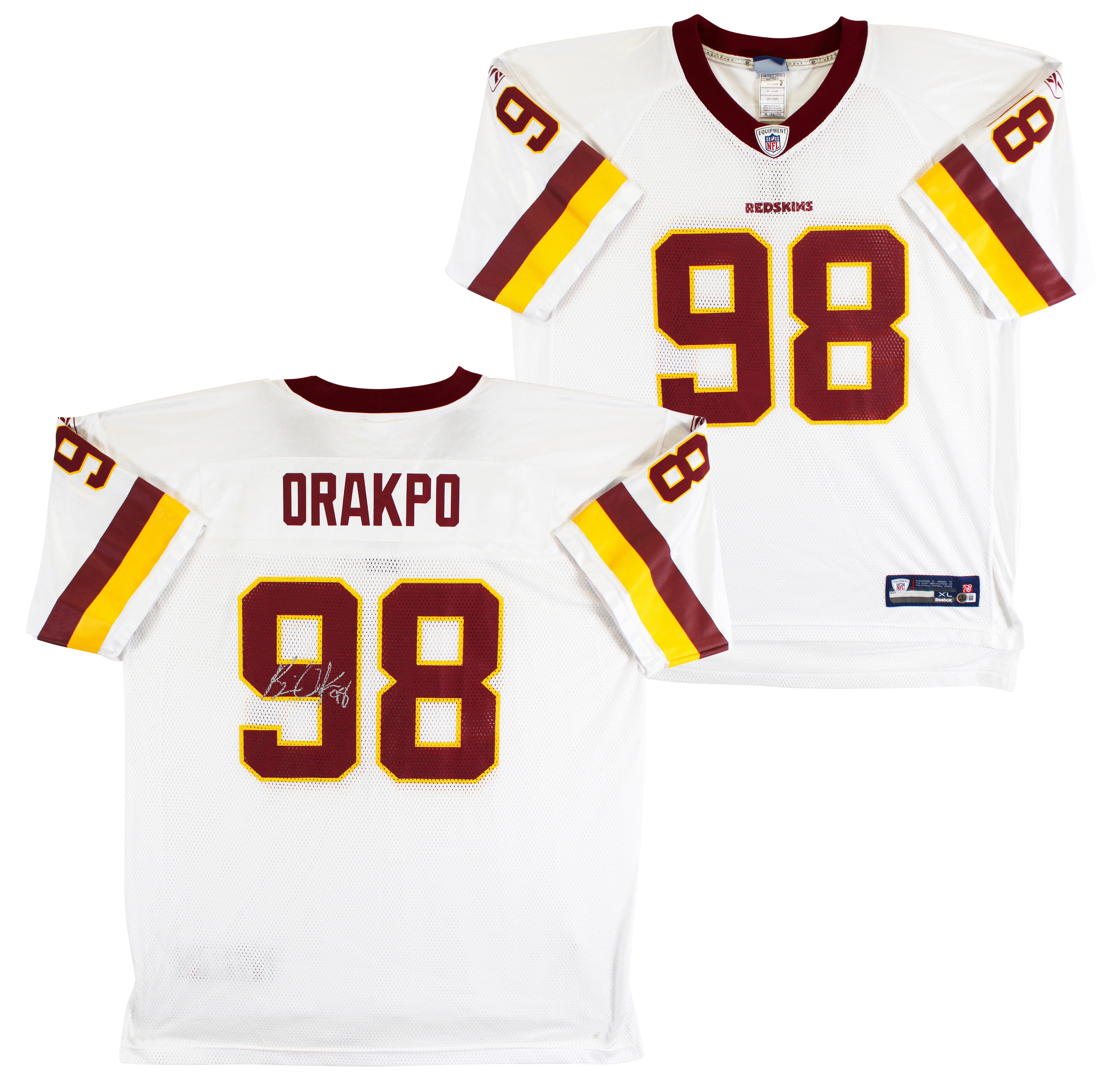 Commanders Brian Orakpo Authentic Signed White Reebok Jersey BAS #BU55016