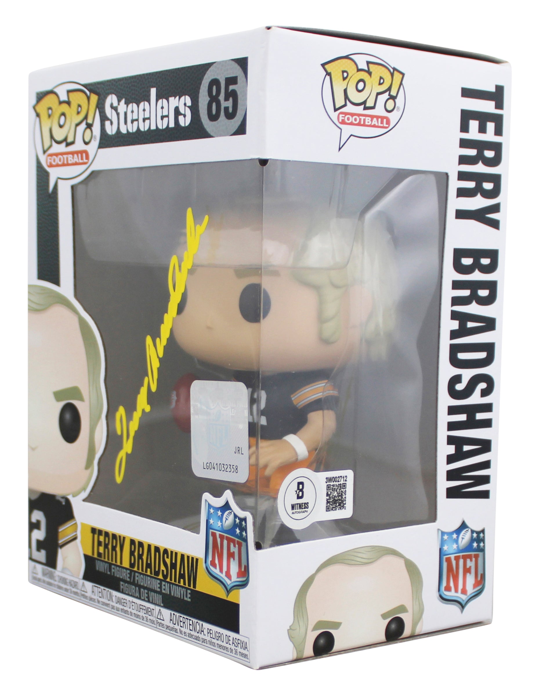 Steelers Terry Bradshaw Authentic Signed #85 Funko Pop Figure BAS Wit #3W002712