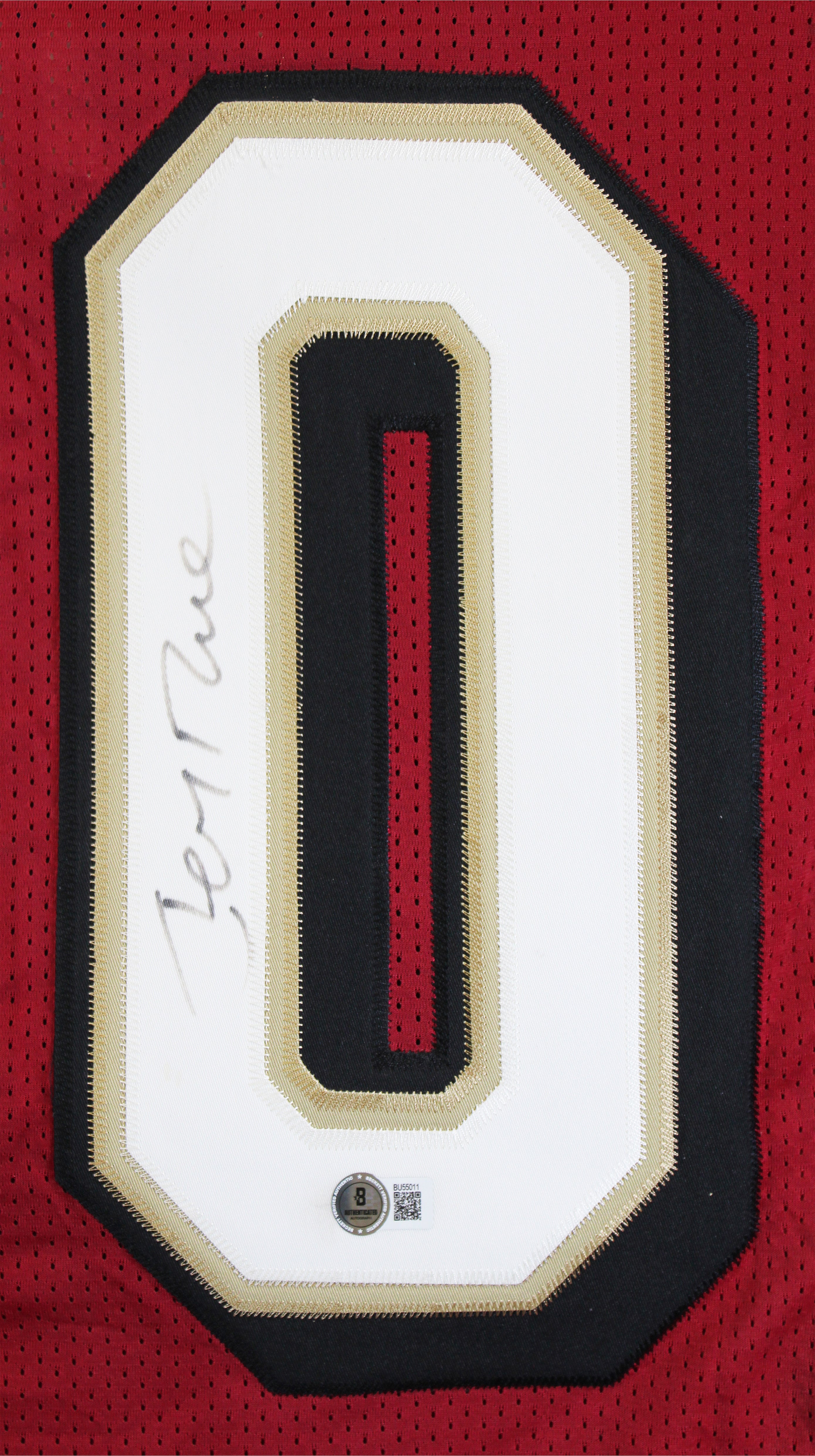 49ers Jerry Rice Authentic Signed Red Reebok NFL Proline Jersey BAS #BU55011
