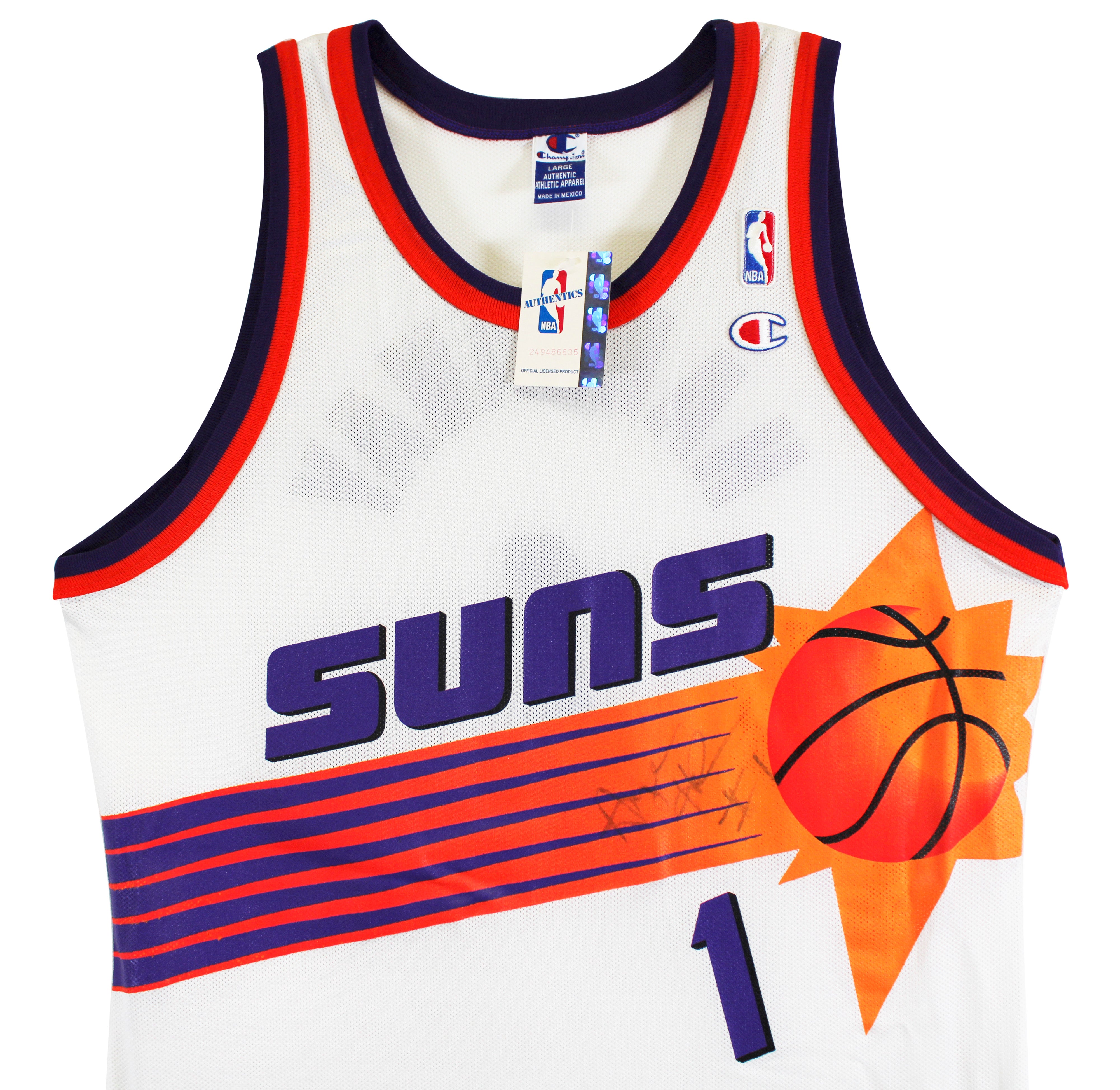 Suns Anfernee Hardaway Signed White Champion Authentic Jersey BAS #BU55008