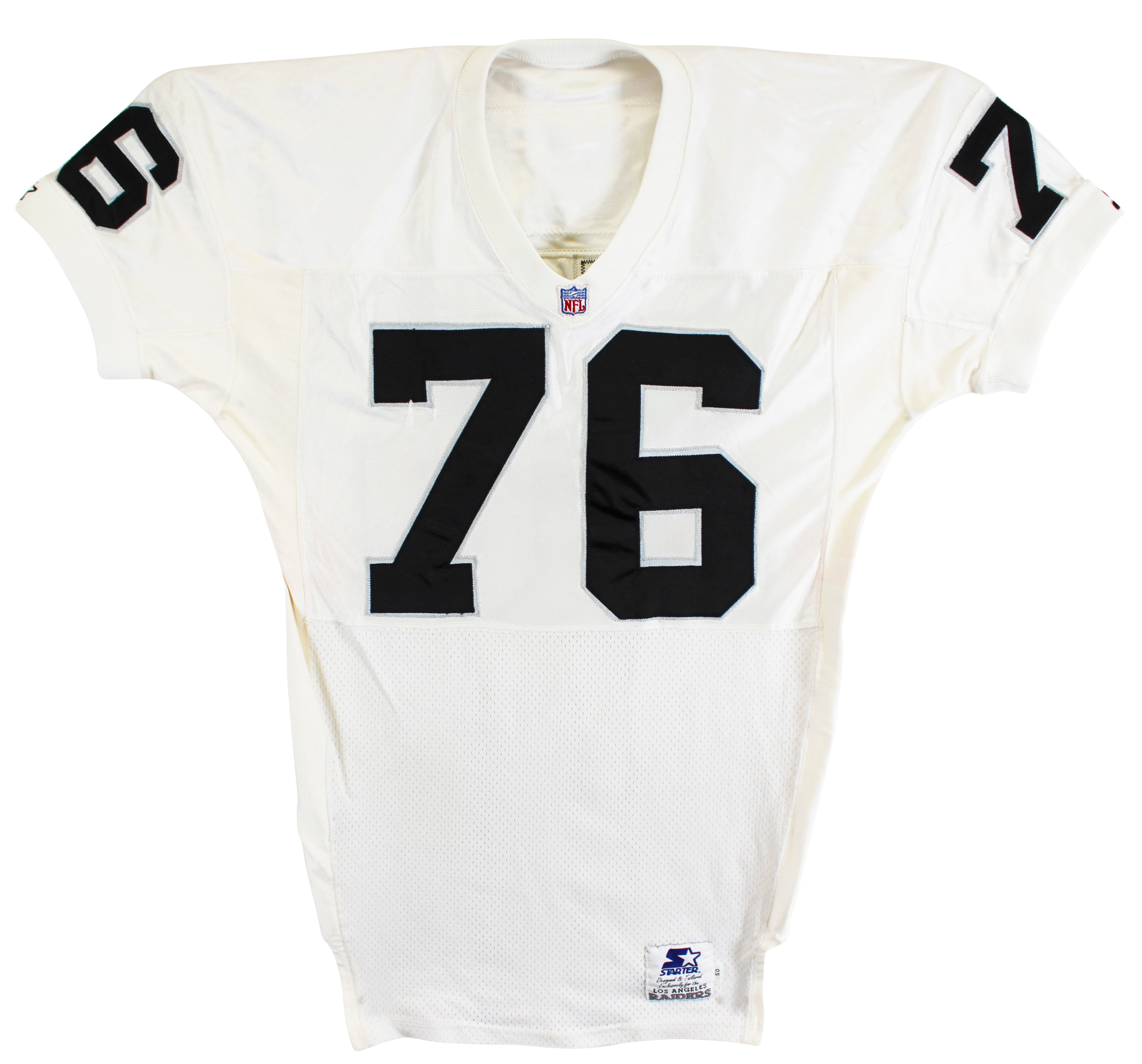 Raiders Steve Wisniewski Authentic Signed White Starter Jersey BAS #BU55004