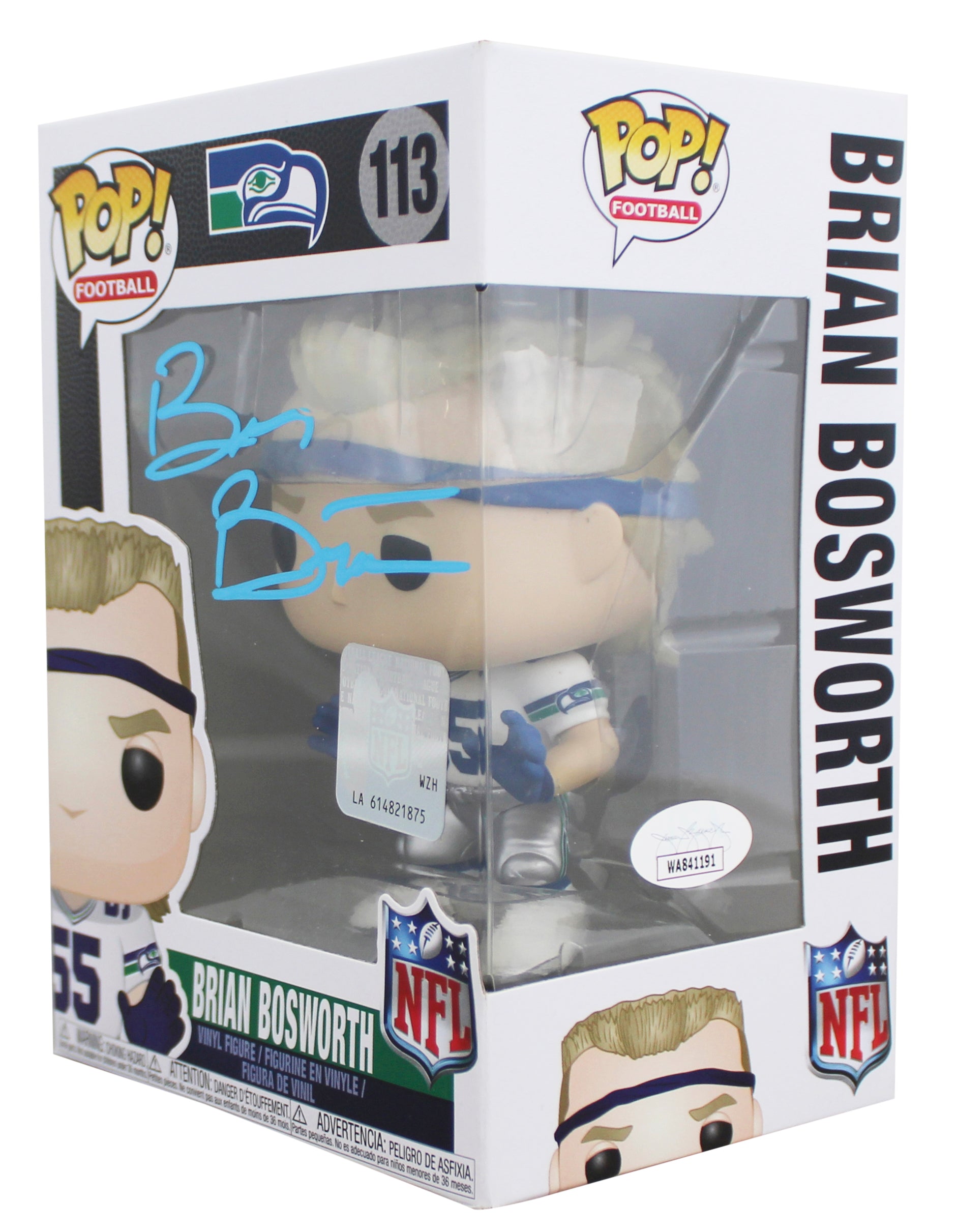 Seahawks Brian Bosworth Authentic Signed #113 Funko Pop Vinyl Figure JSA Witness