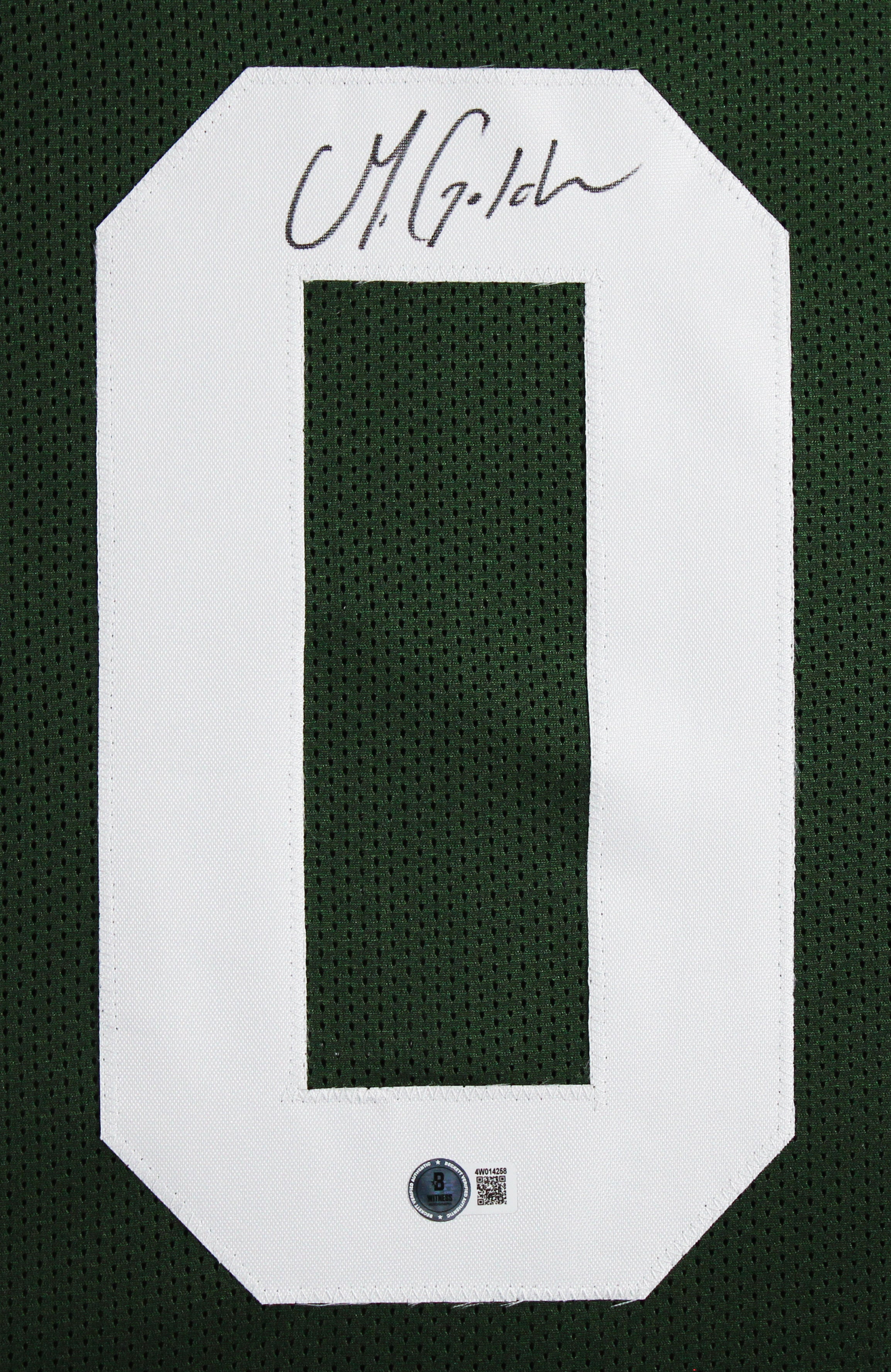 Matthew Golden Authentic Signed Green Pro Style Framed Jersey BAS Witnessed 2