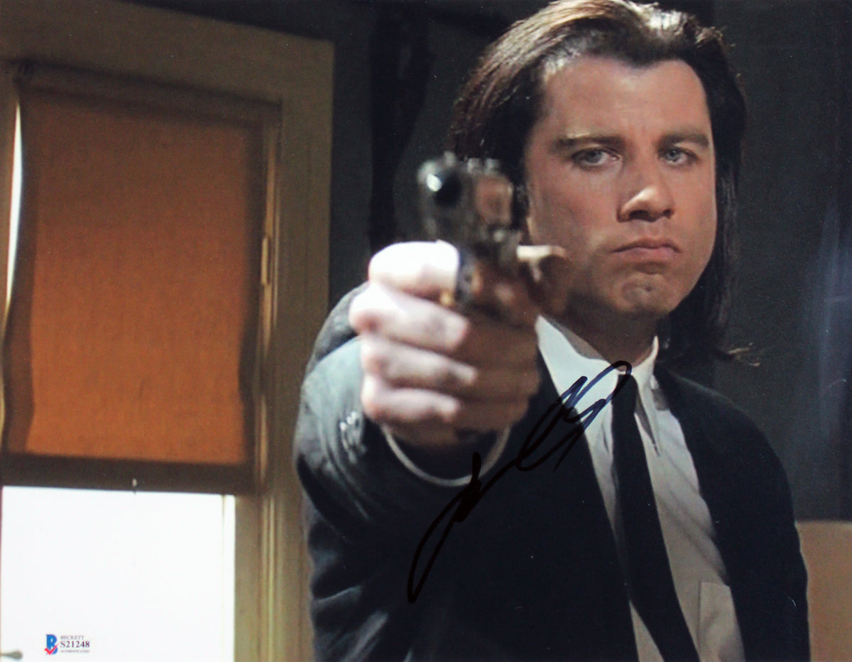Pulp Fiction Travolta Thurman Jackson & Tarantino Signed Framed Display BAS JSA