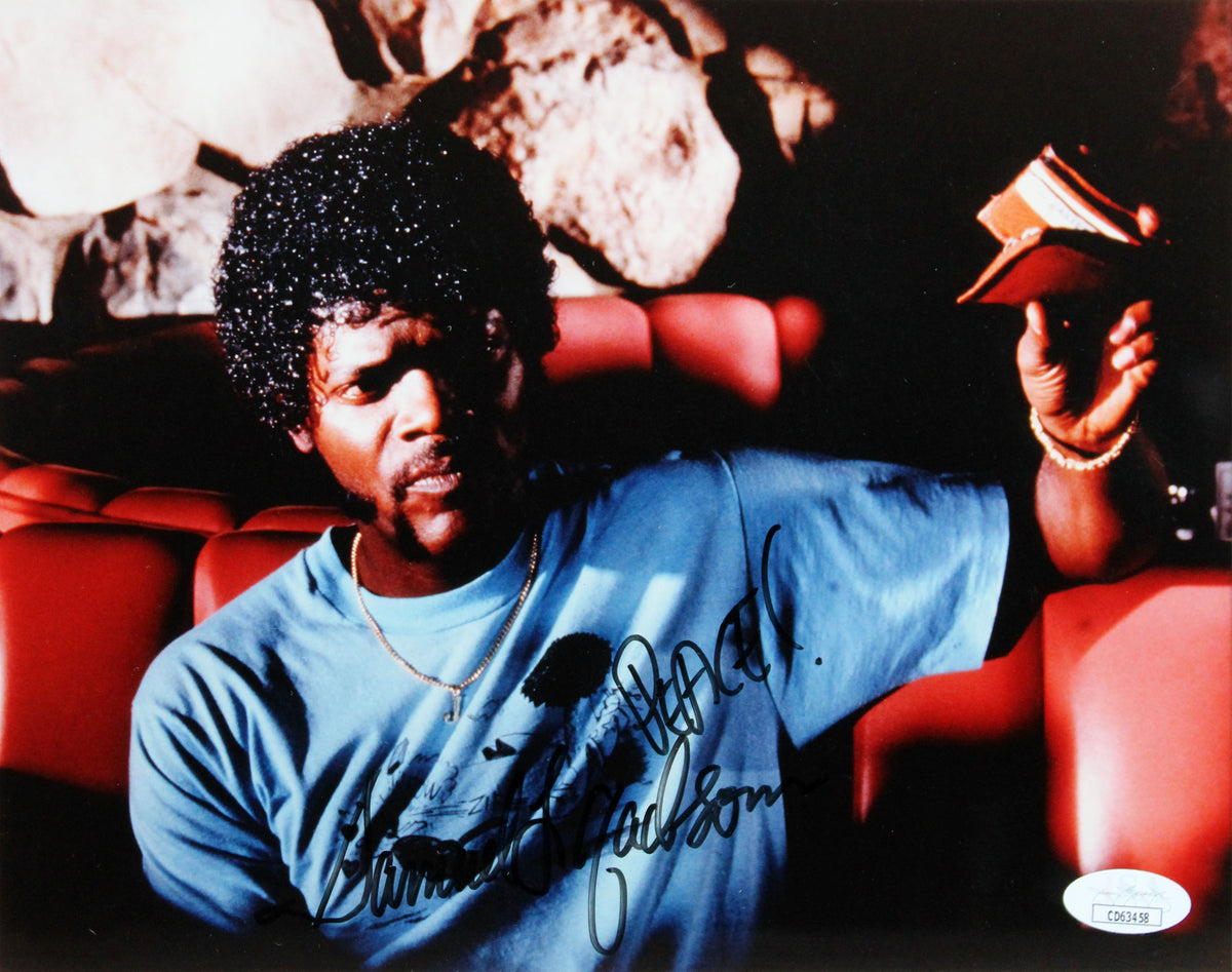 Pulp Fiction Travolta Thurman Jackson & Tarantino Signed Framed Display BAS JSA