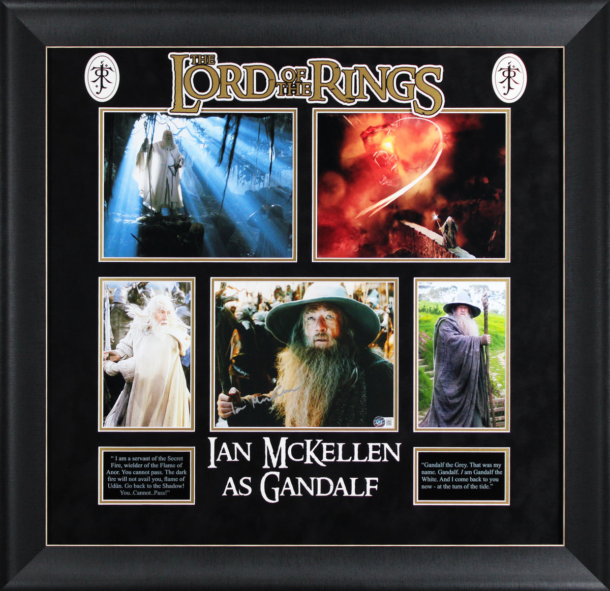 Ian McKellen The Hobbit: Five Armies Signed 8x10 Framed Photo BAS #BG26844