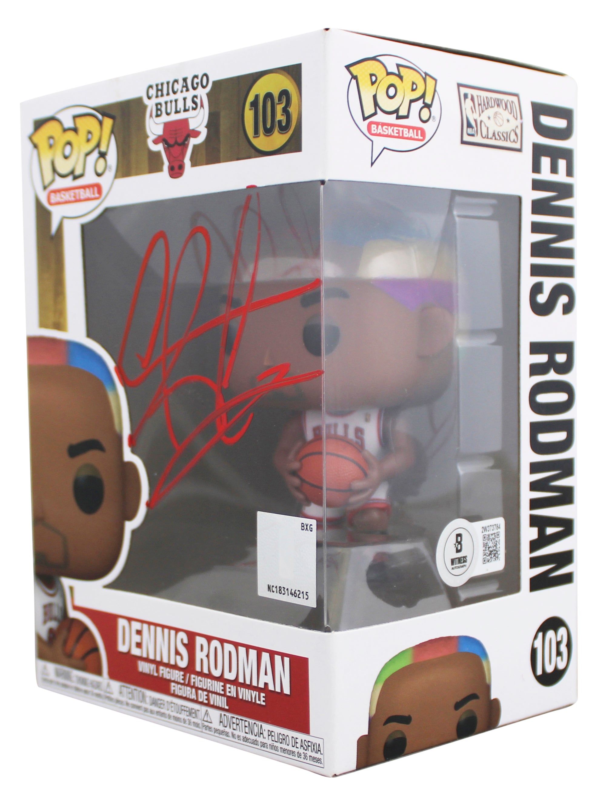 Bulls Dennis Rodman Authentic Signed #103 Funko Pop Figure BAS Wit #2W373784