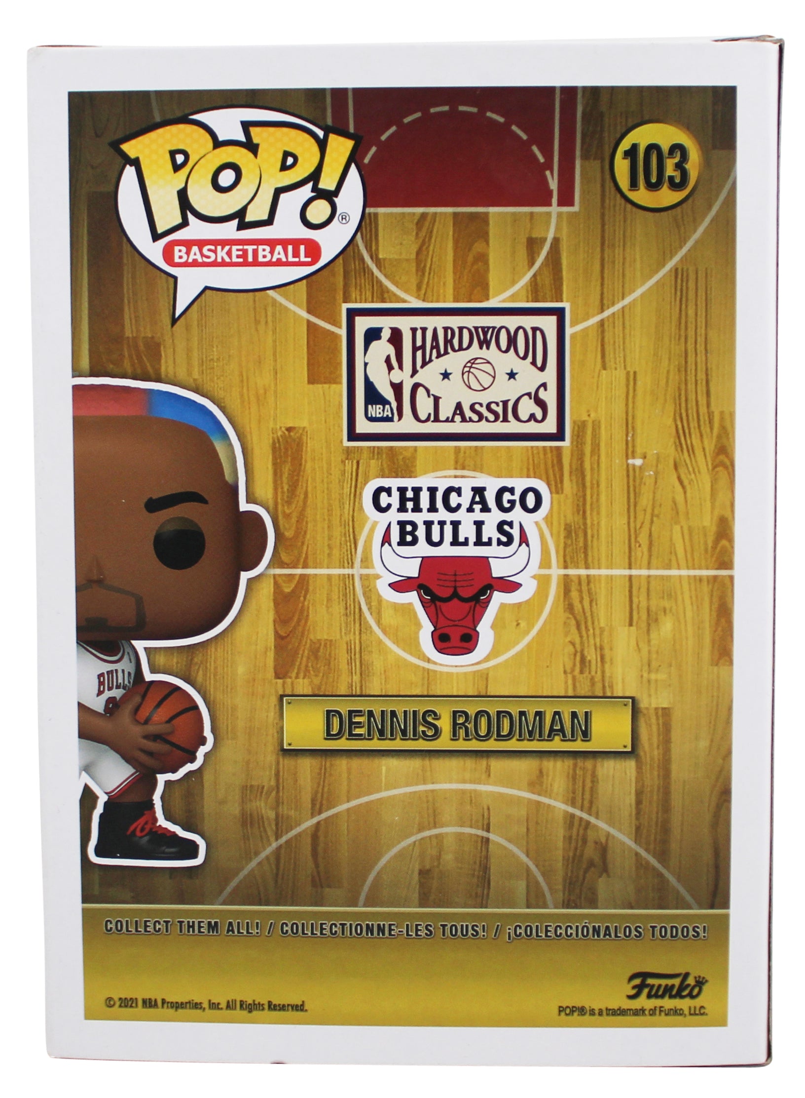 Bulls Dennis Rodman Authentic Signed #103 Funko Pop Figure BAS Wit #2W373784