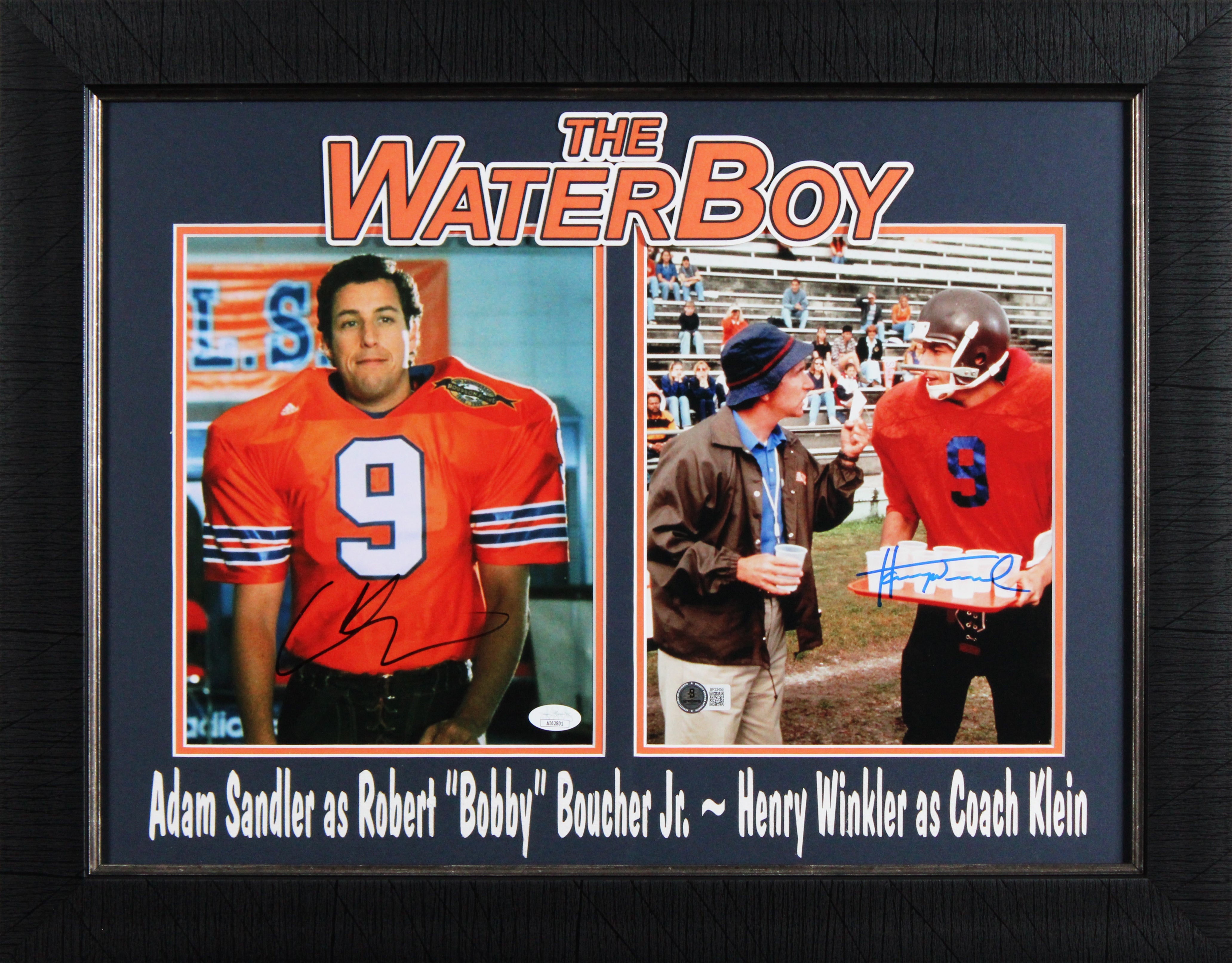Adam Sandler & Henry Winkler The Waterboy Signed 8x10 Photo Framed Display BAS
