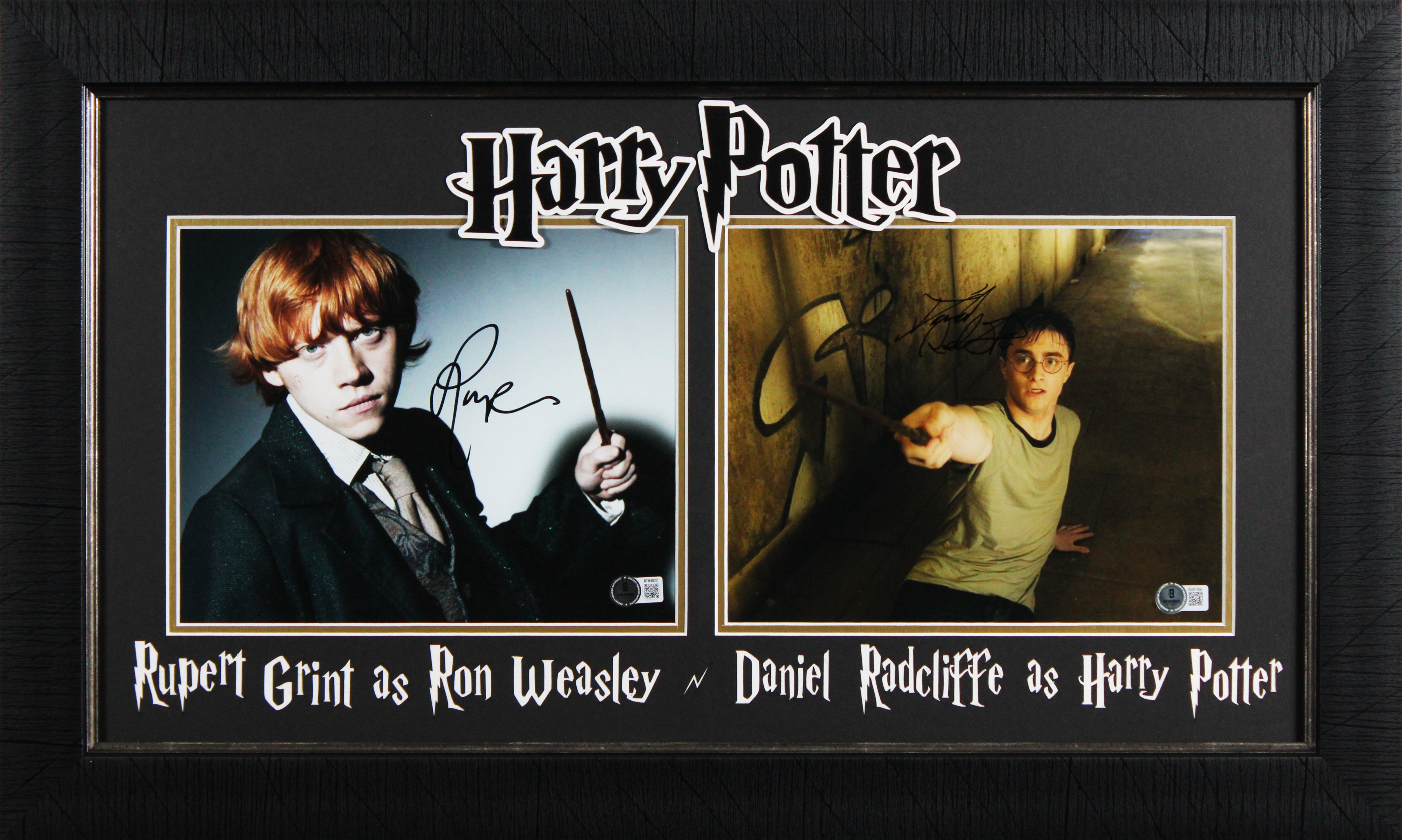 Daniel Radcliffe & Rupert Grint Harry Potter Signed 8x10 Framed Photo BAS 1