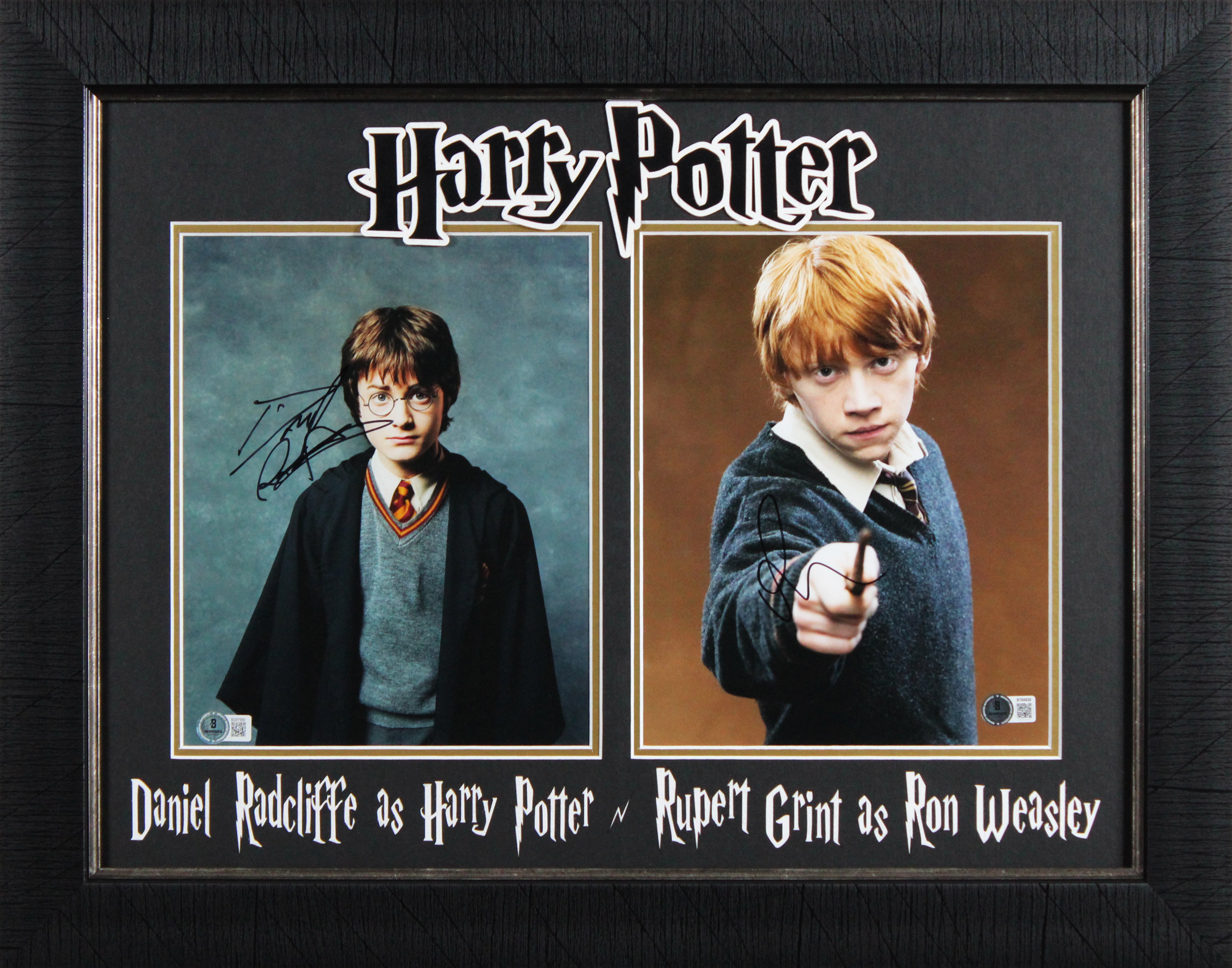 Daniel Radcliffe & Rupert Grint Harry Potter Signed 8x10 Framed Photo BAS 2