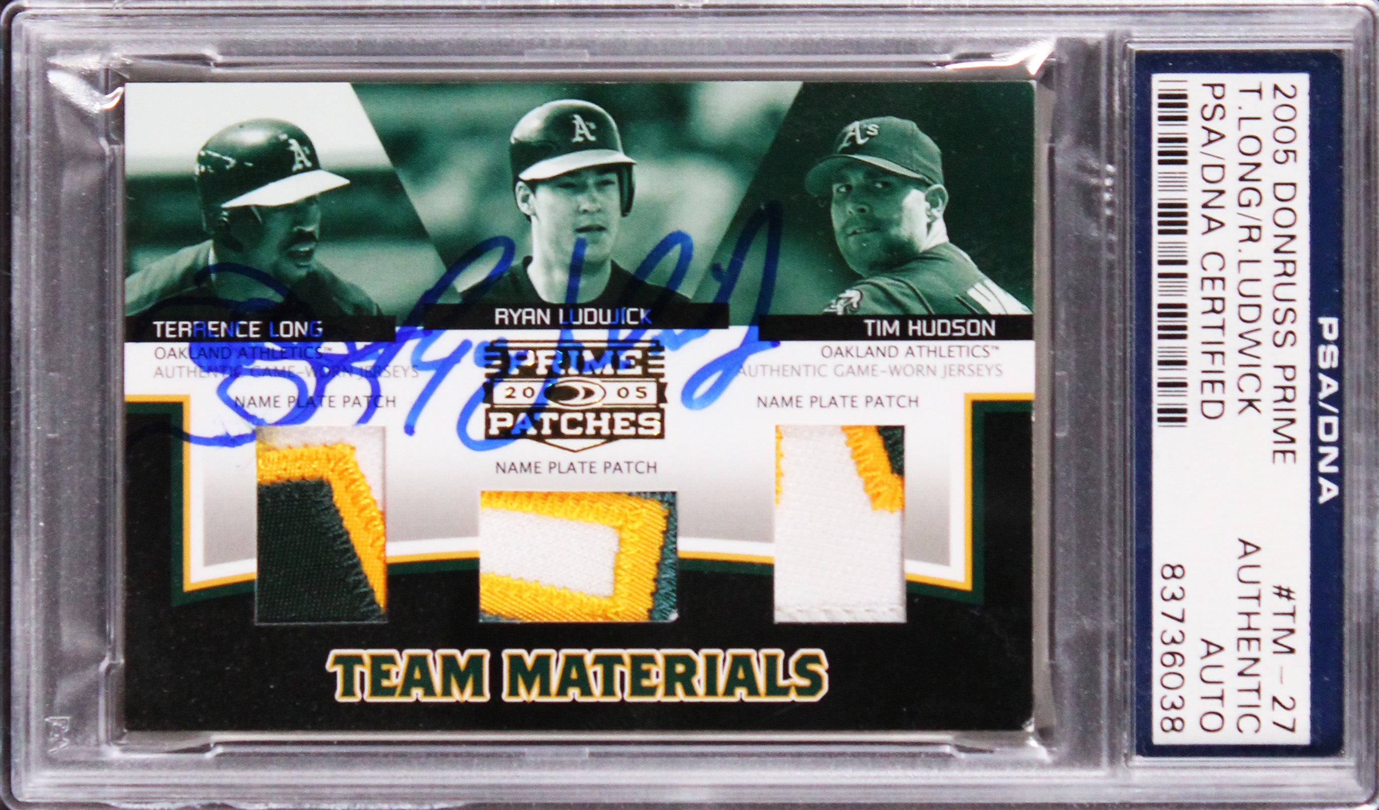 Terrence Long & Ryan Ludwick Signed 2005 Donruss Prime #TM-27 Card PSA Slab