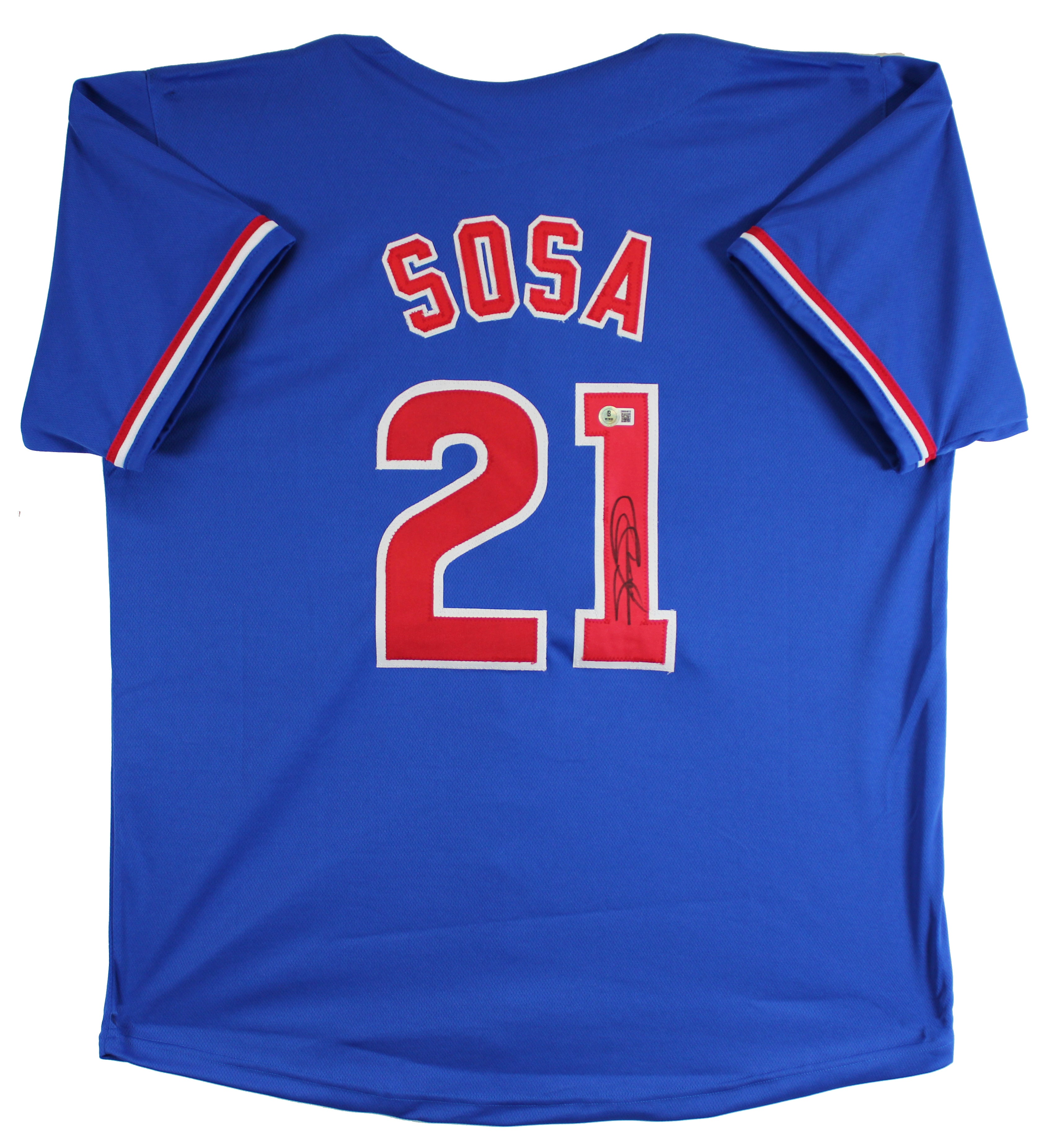 Sammy Sosa Authentic Signed Blue Pro Style Jersey Autographed BAS Witnessed 2