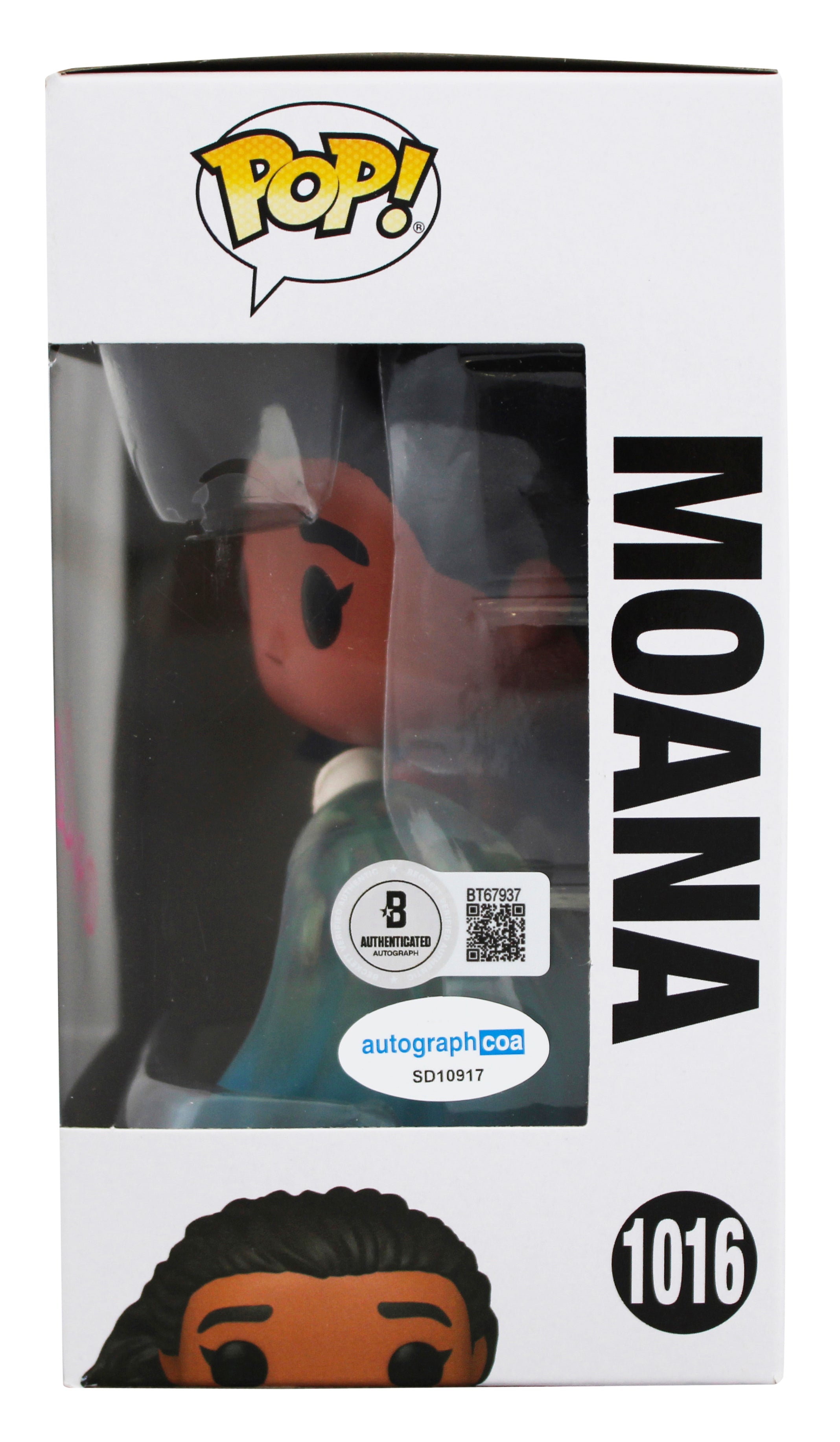 Auliʻi Cravalho Authentic Signed Moana #1016 Funko Pop Vinyl Figure BAS #BT67937