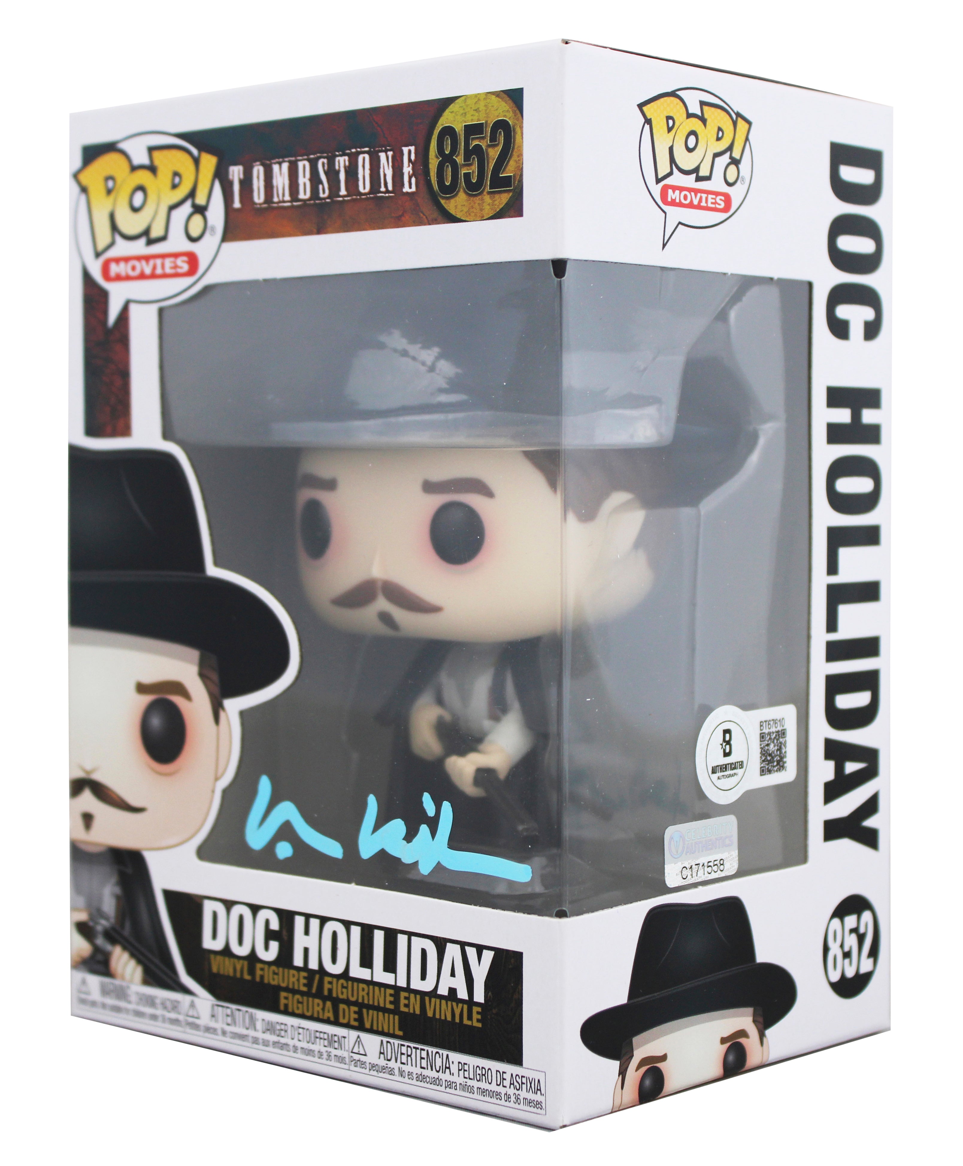 Val Kilmer Tombstone Signed Doc Holliday #852 Funko Pop Figure BAS #BT67610
