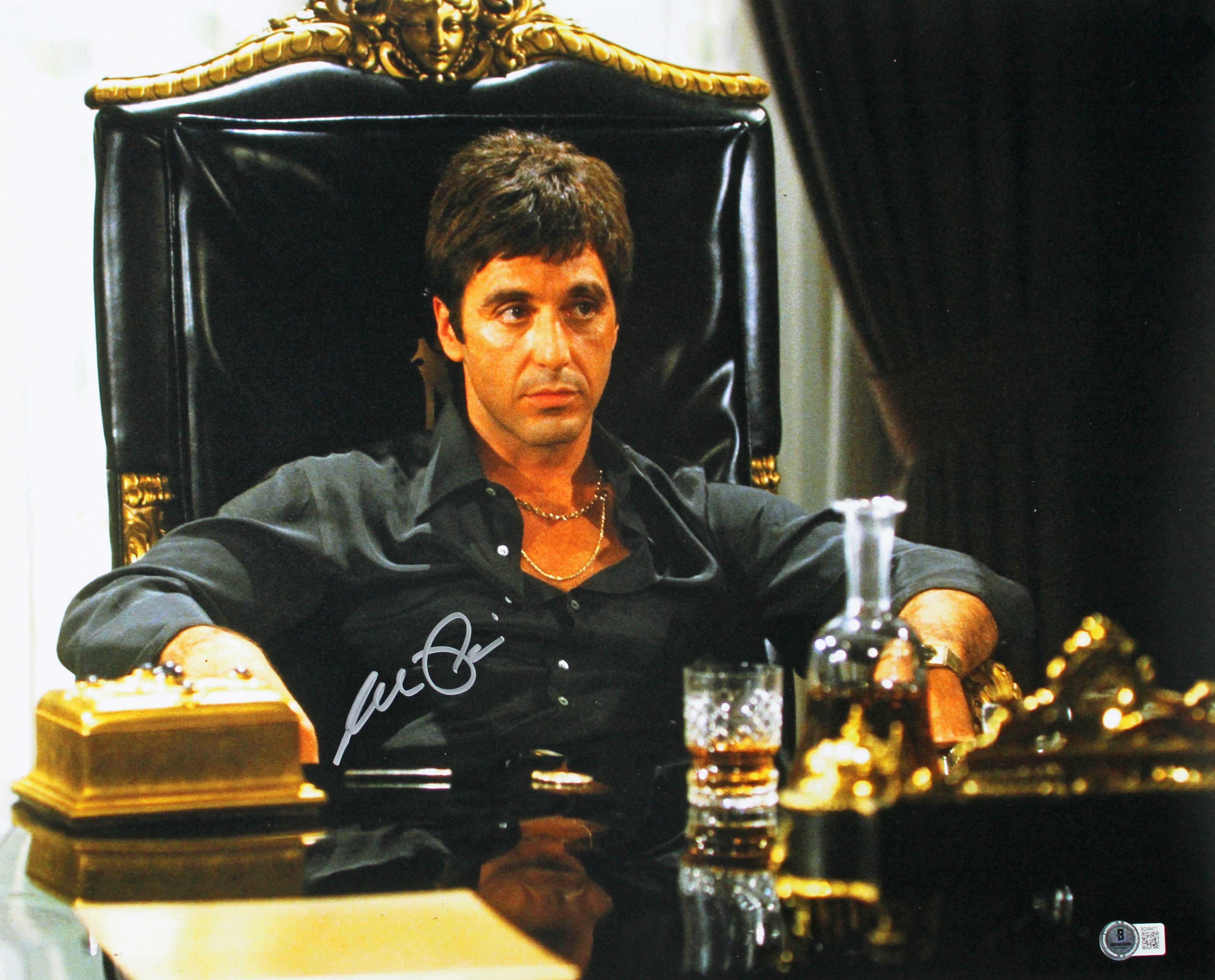 Al Pacino Scarface Authentic Signed 16x20 Horizontal Sitting Photo BAS