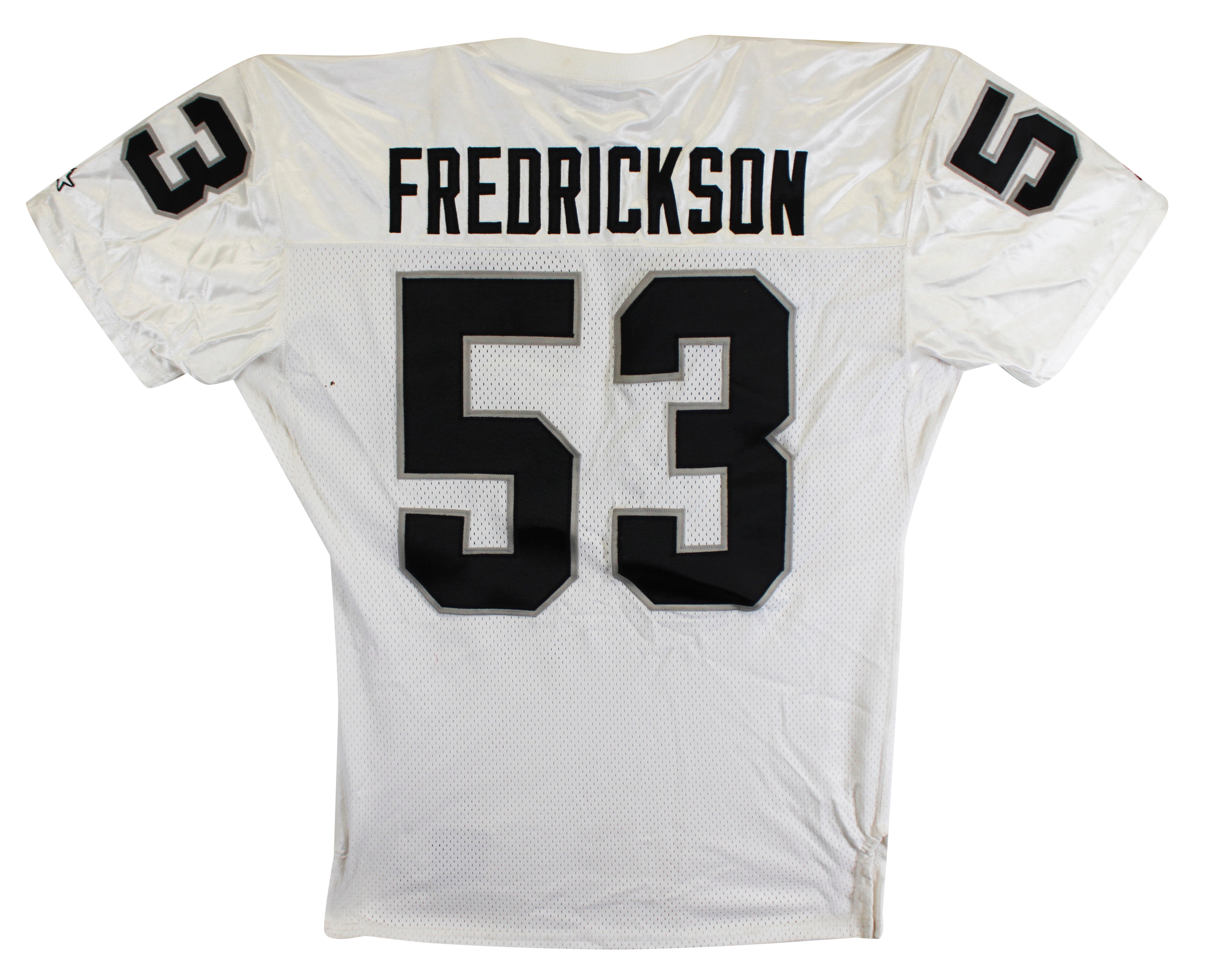 Raiders Rob Fredrickson Authentic White Starter Size 44 Jersey