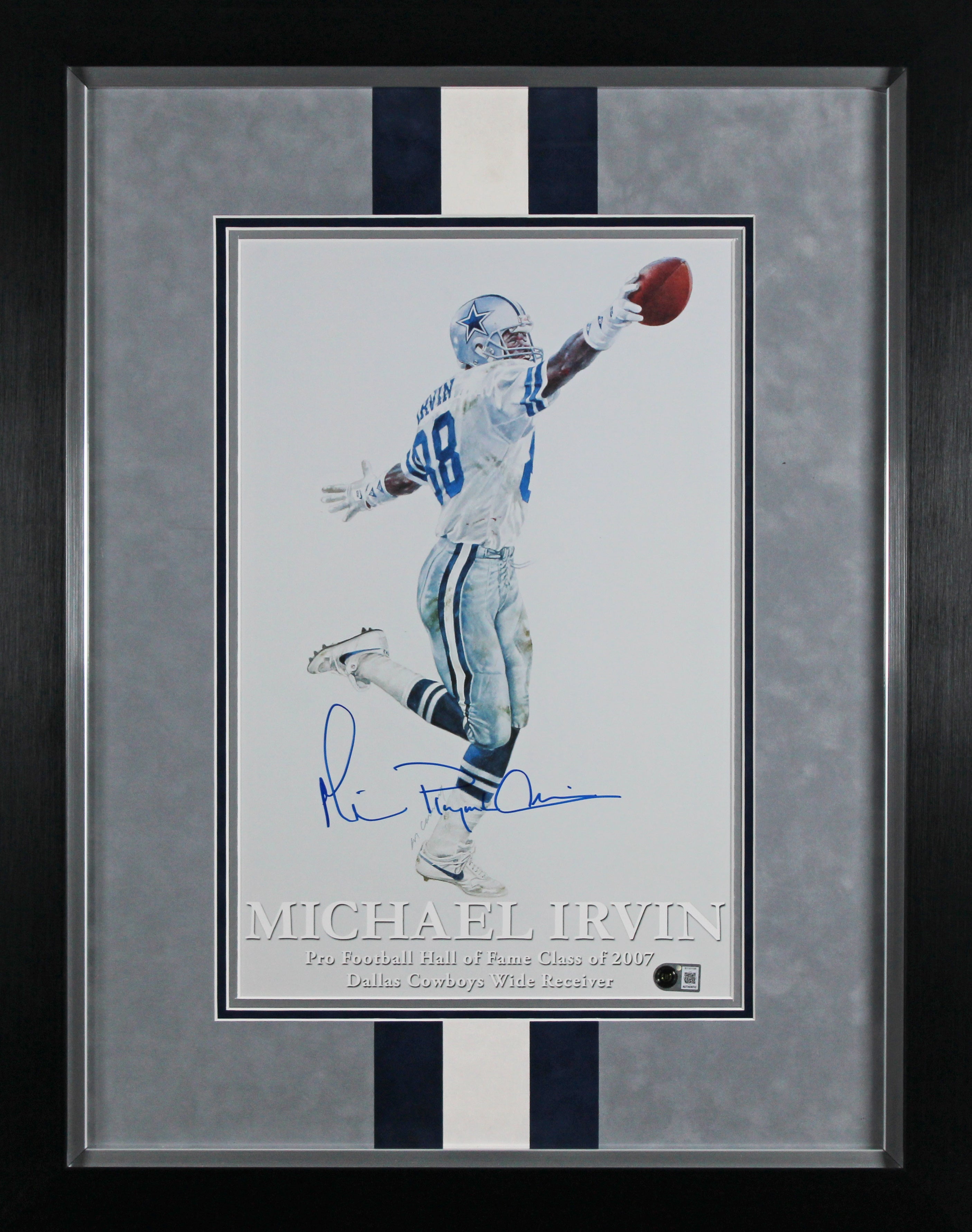 Cowboys Michael Irvin Authentic Signed & Framed 11x17 Lithograph BAS #BY101108
