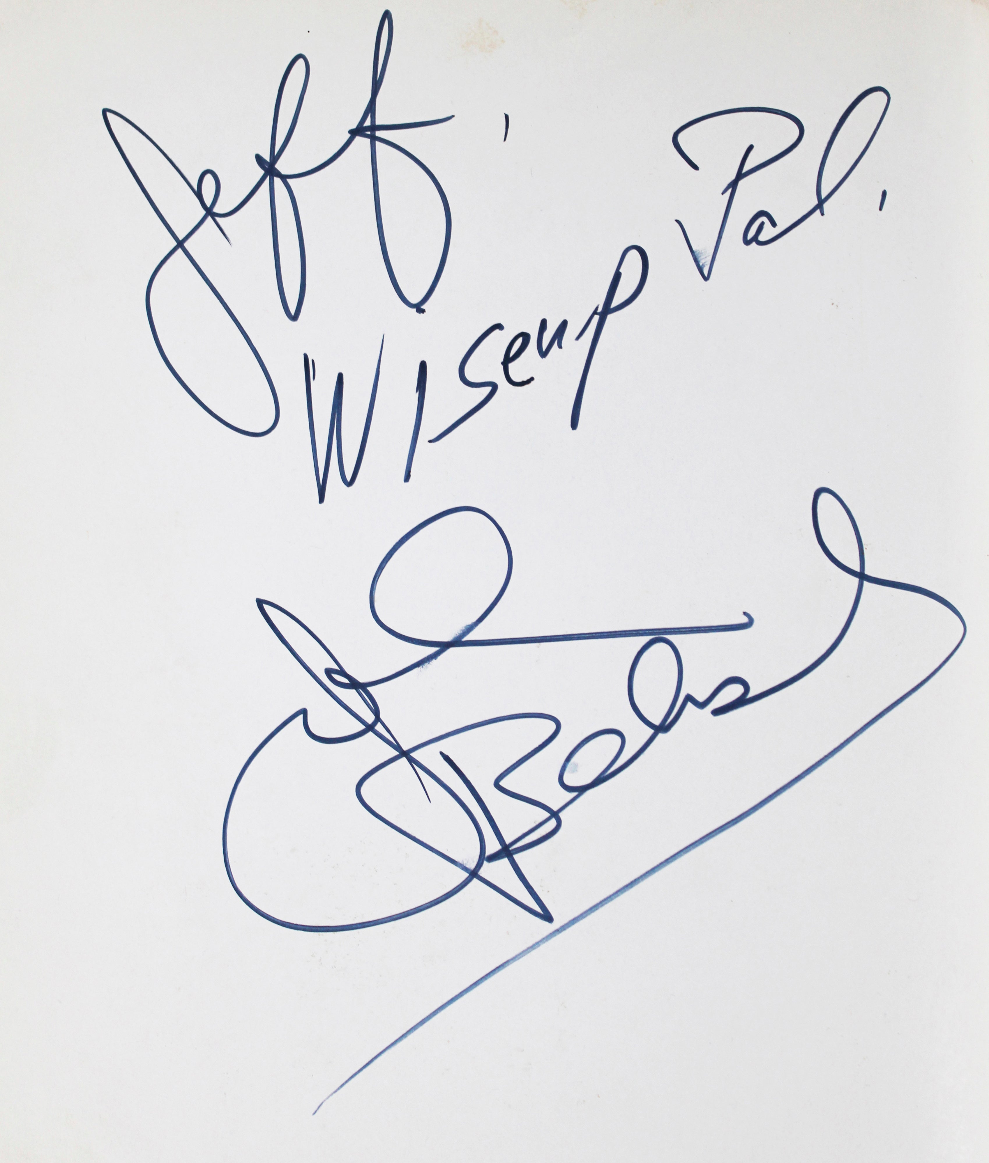 John Belushi "Jeff Wise Up Pal" Signed Animal House Soft Cover Book BAS #AE13885