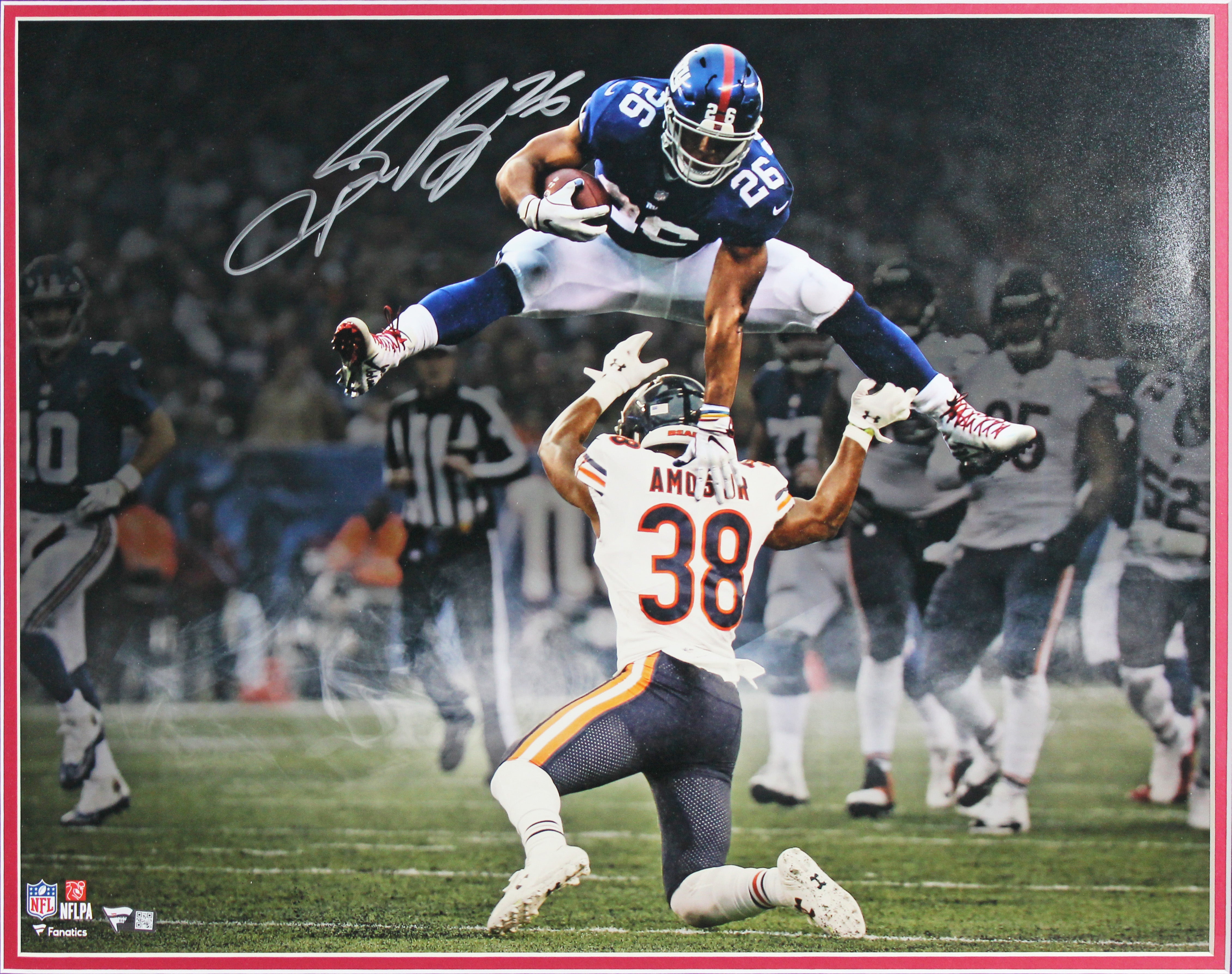 Giants Saquon Barkley Authentic Signed 16x20 Framed Photo Fanatics #B562356