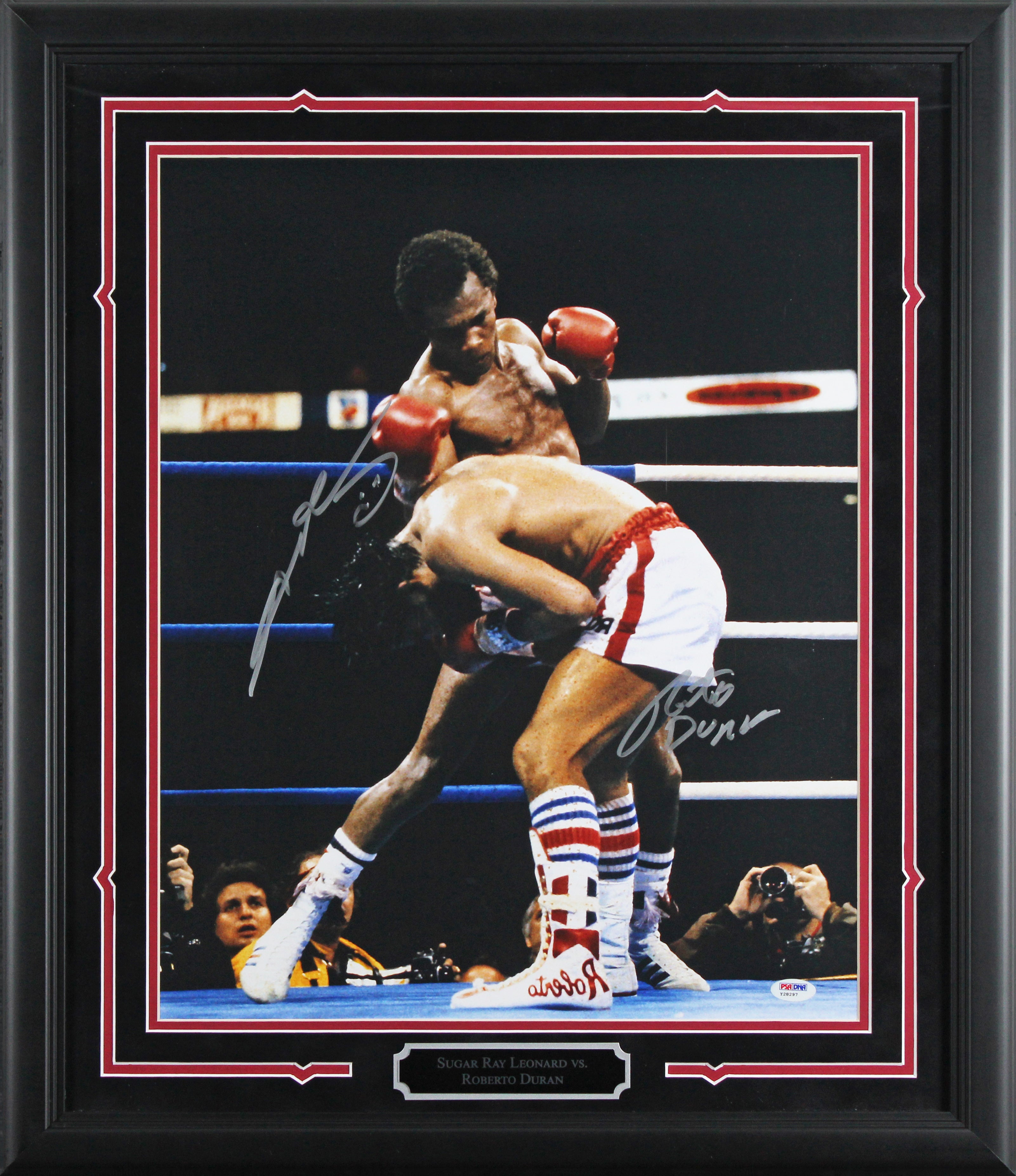 Sugar Ray Leonard & Roberto Duran Signed 16x20 Framed Photo PSA/DNA #Y28297