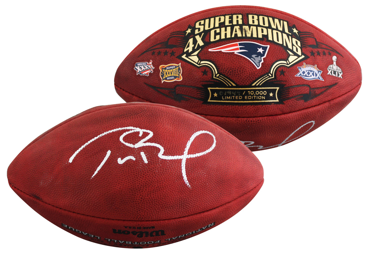 Patriots Tom Brady Signed SB XLIX Logo Wilson "Duke" LE Football BAS #AE64343