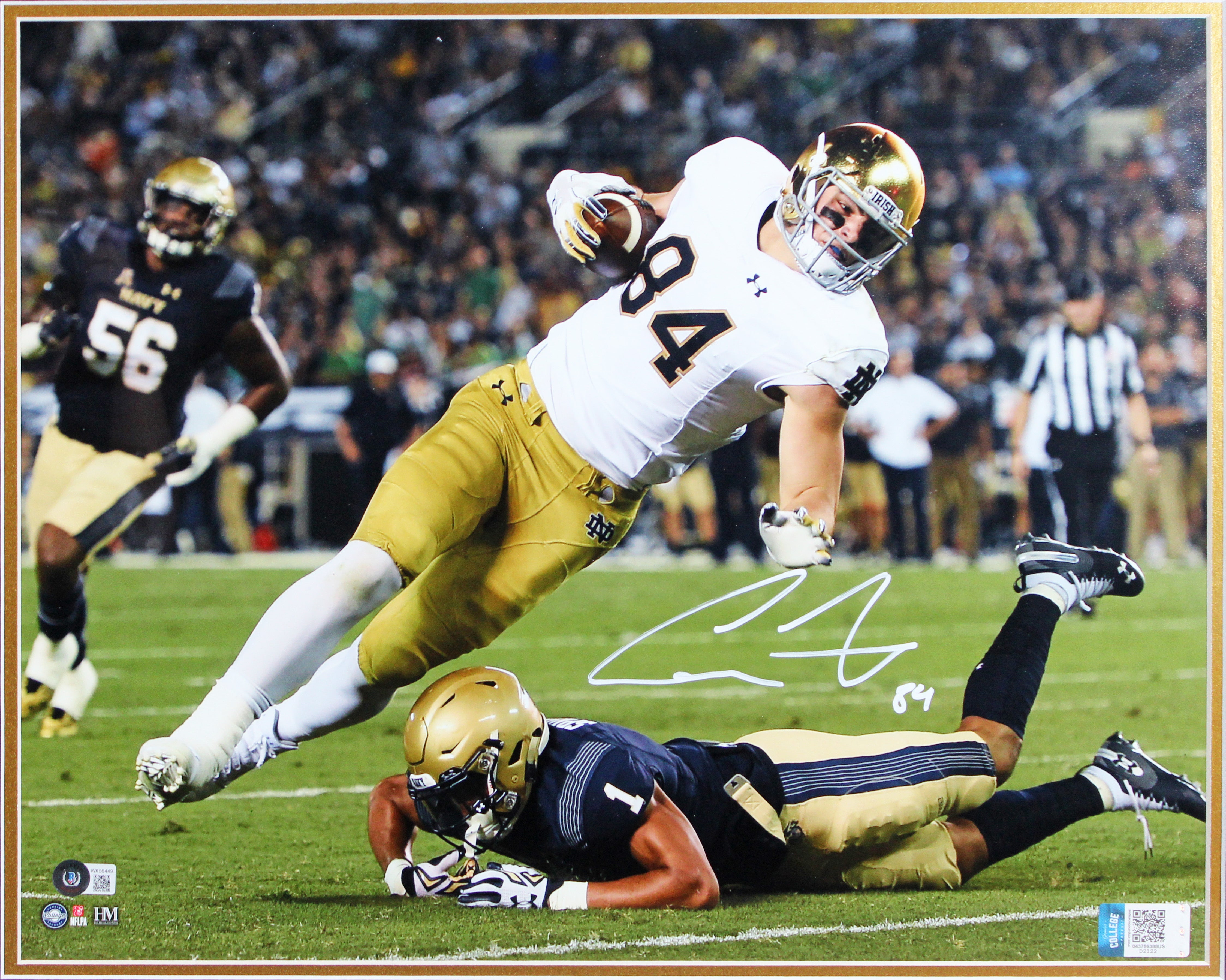 Notre Dame Cole Kmet Authentic Signed 16x20 Framed Photo BAS Witnessed #WK56449