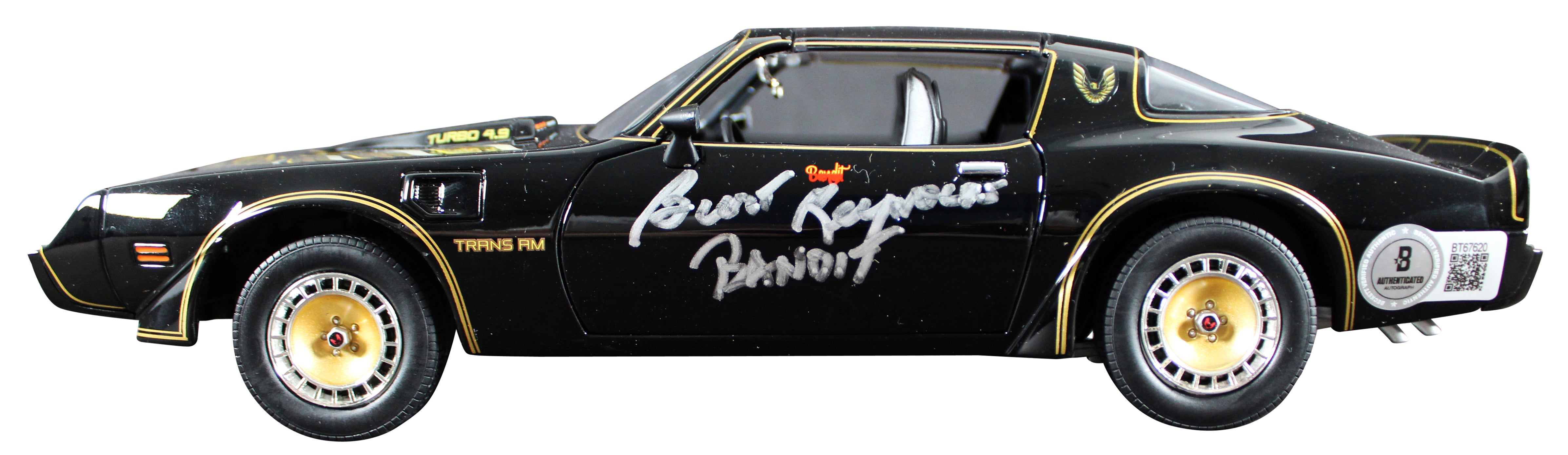 Burt Reynolds "Bandit" Signed 1980 Pontiac Trans Am Die Cast Car BAS #BT67620