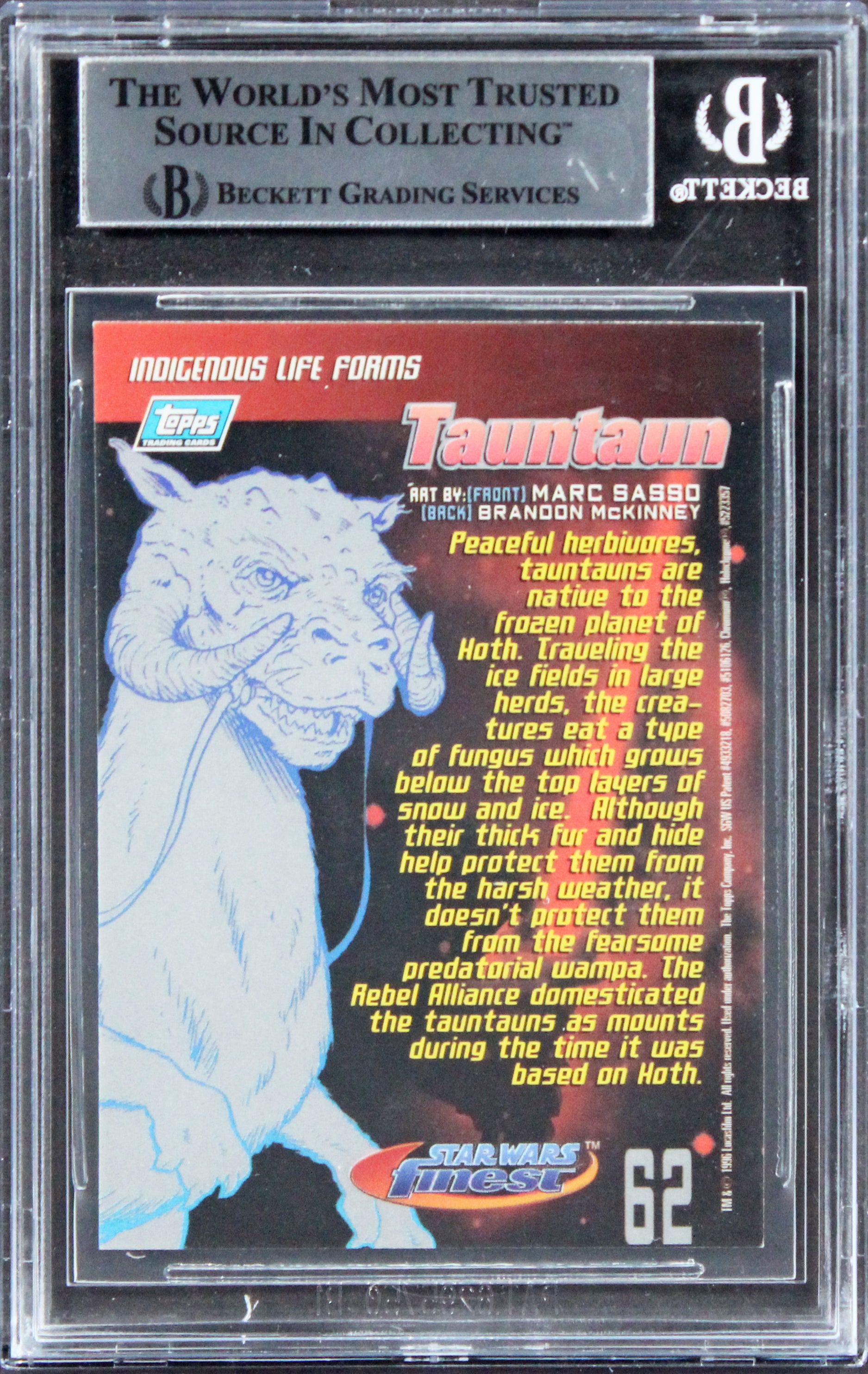 Mark Hamill & Irvin Kershner Signed 1996 Star Wars Finest #62 Card BAS Slabbed
