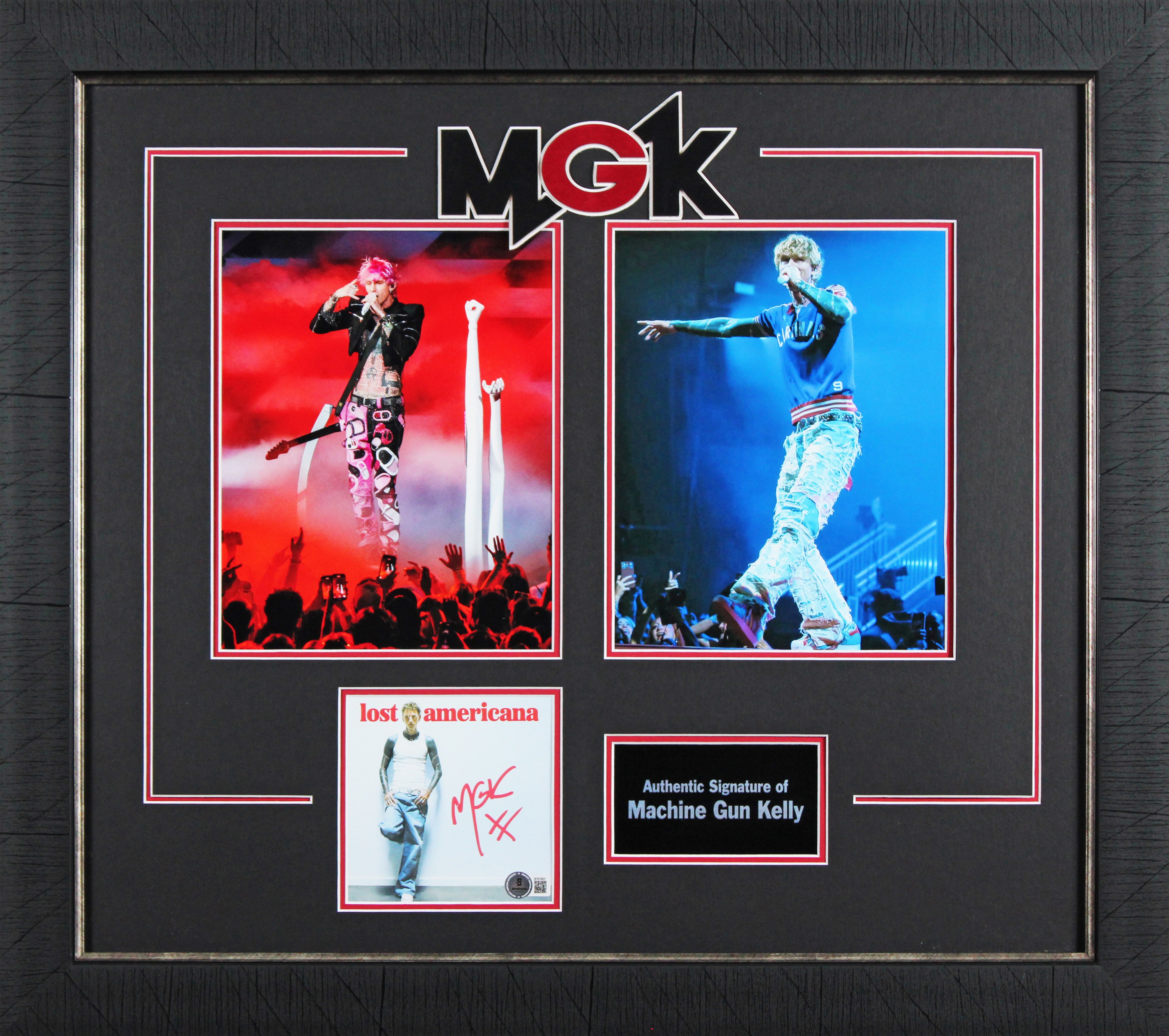 Machine Gun Kelly Signed & Framed Lost Americana CD Insert Framed Display BAS