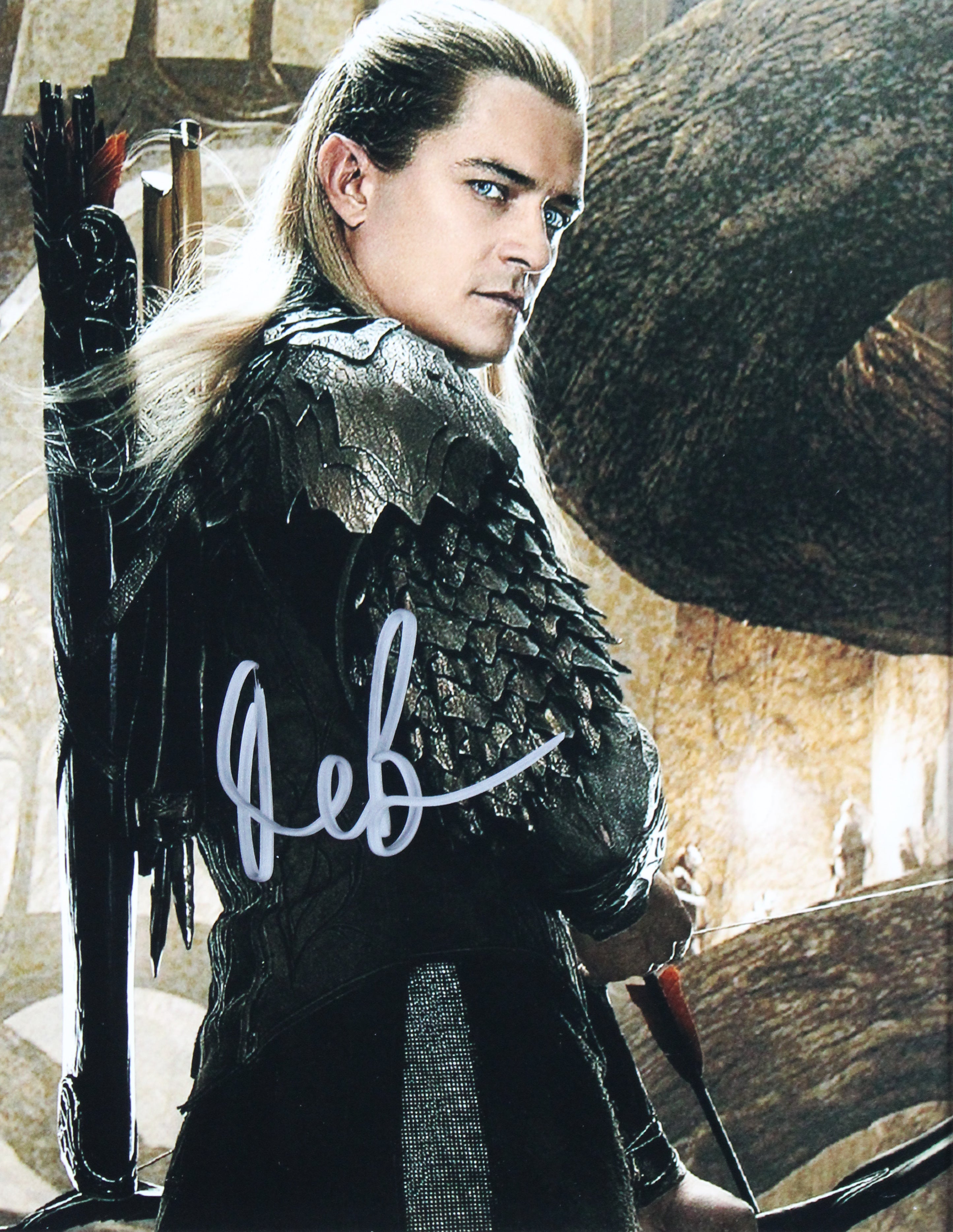 Orlando Bloom & John Rhys-Davies Lord of the Rings Signed 8x10 Framed Photo BAS
