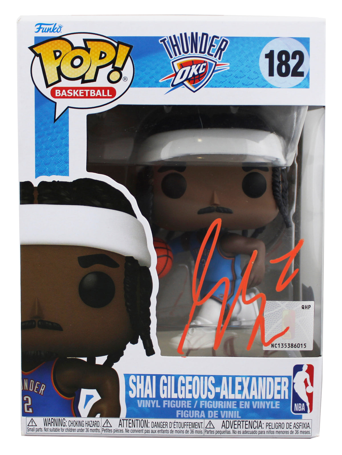 Thunder Shai Gilgeous-Alexander Signed #182 Funko Pop Vinyl Figure BAS #BV70430