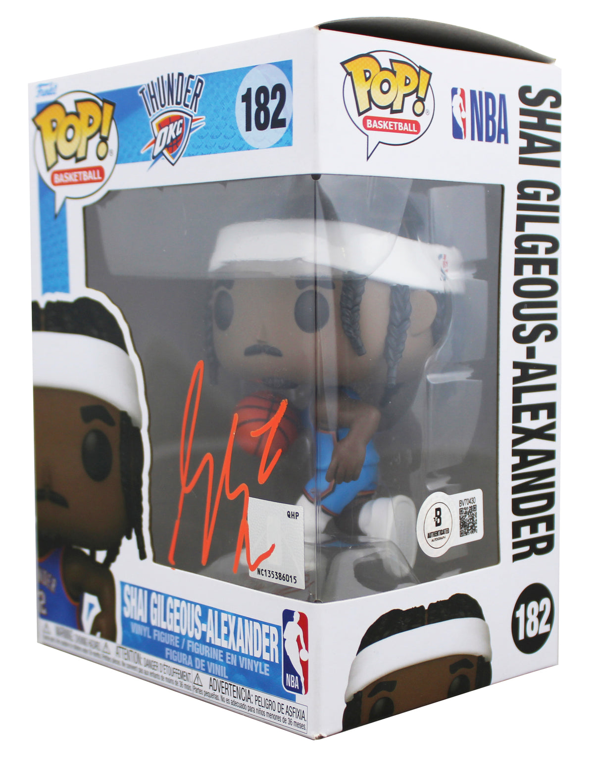 Thunder Shai Gilgeous-Alexander Signed #182 Funko Pop Vinyl Figure BAS #BV70430