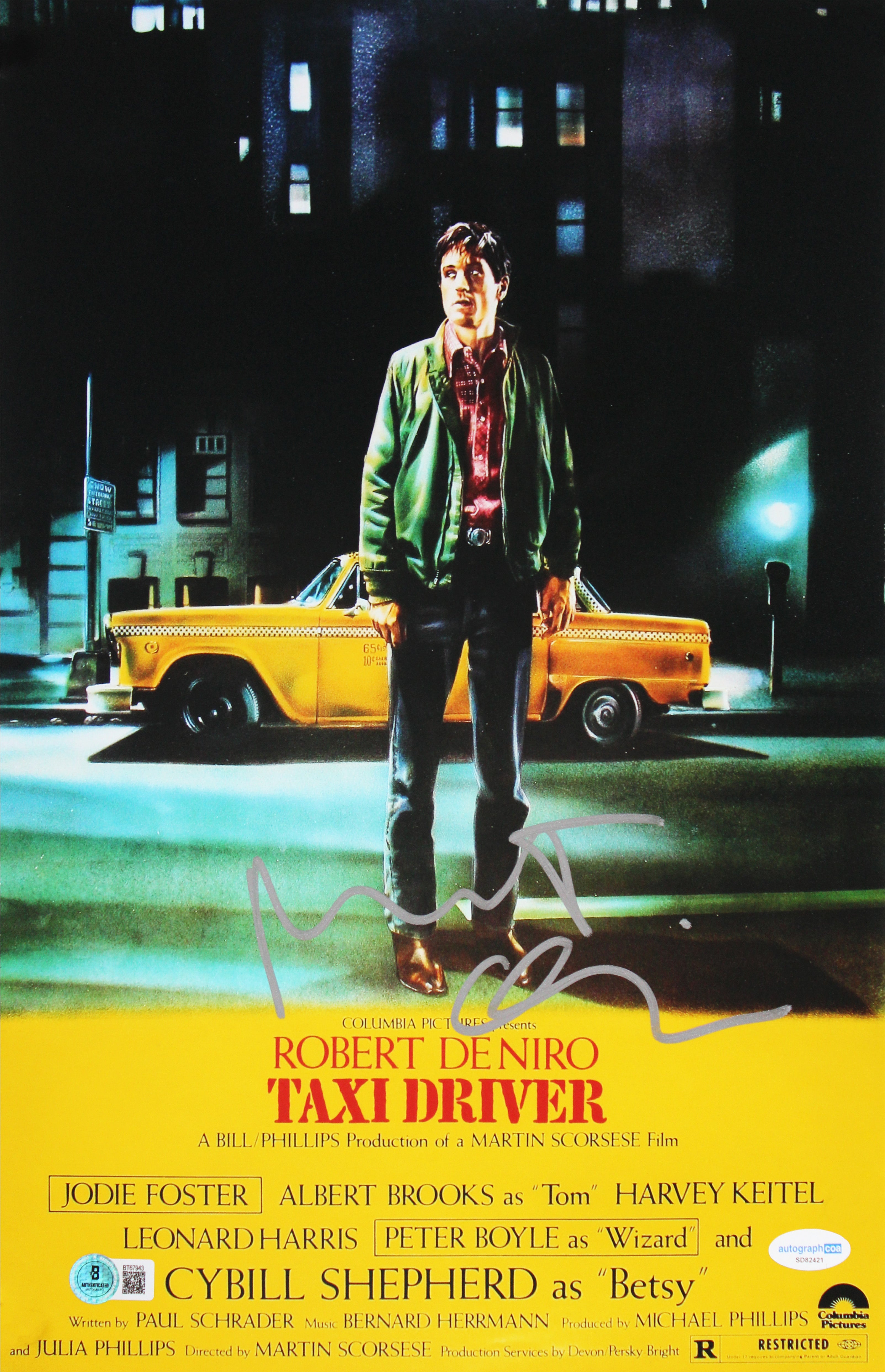 Robert De Niro Taxi Driver Authentic Signed 11x14 Vertical Photo BAS #BT67943